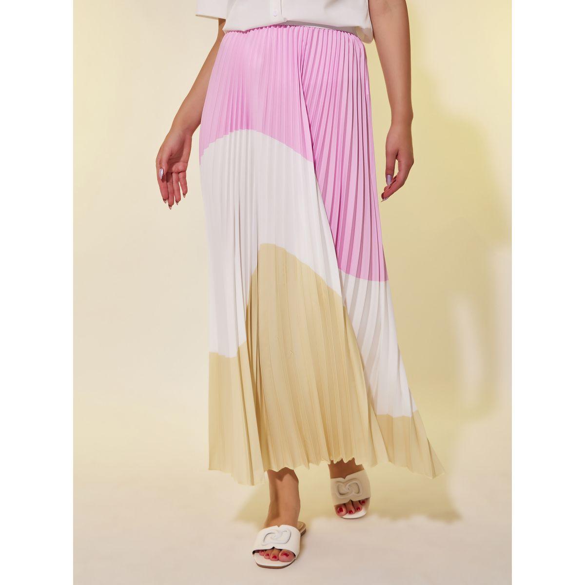 تنورة ميدي بنمط كتل الالوان مع كسرات-women-clothing-bottoms-skirts-image-2