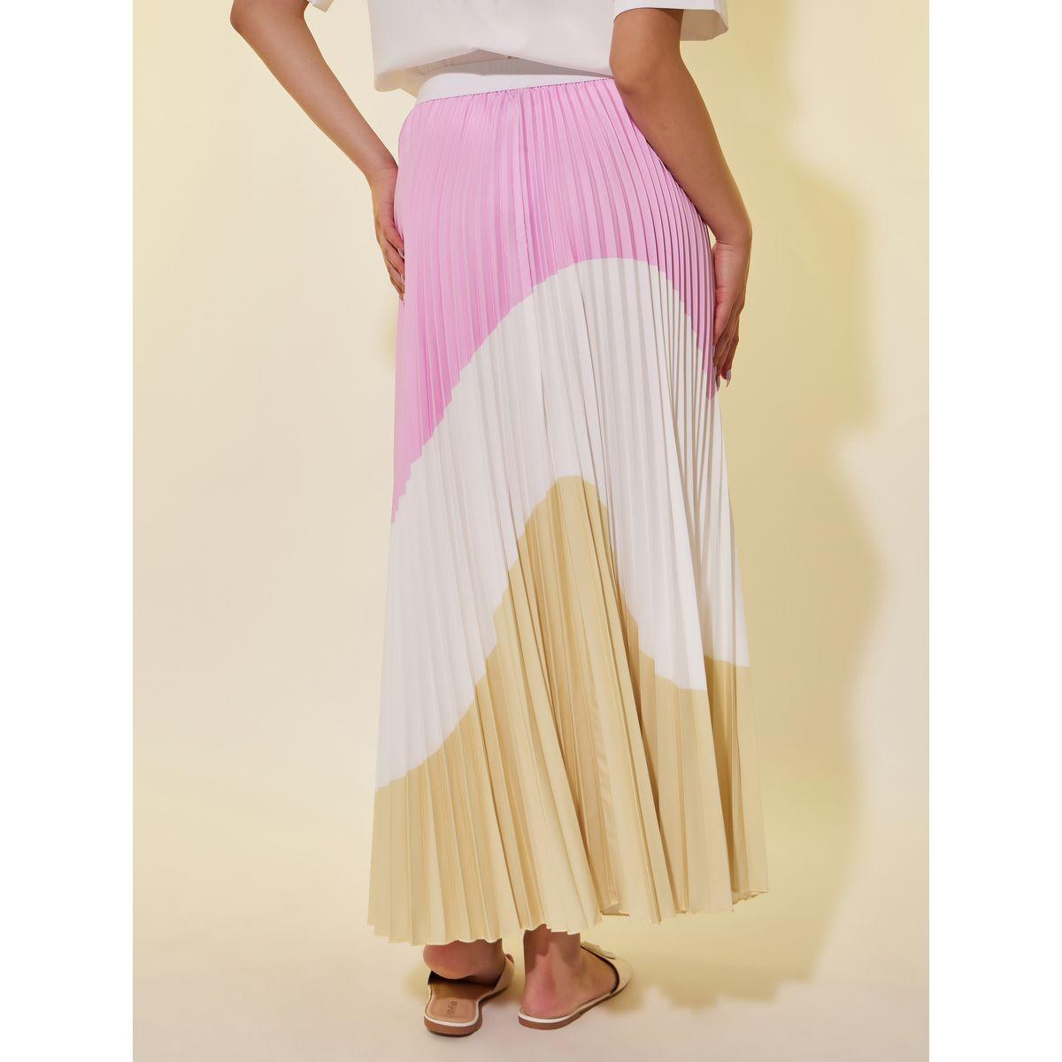 Styli Color Block Pleated A-Line Midi Skirt-women-clothing-bottoms-skirts-image-4