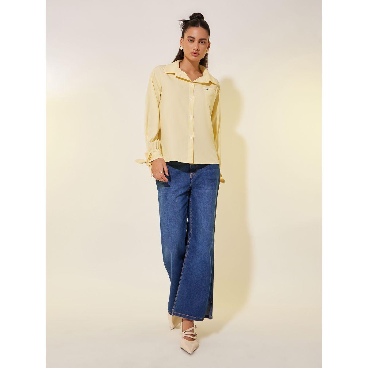 Styli Embroidered Detail Bow Knot Cuff Oversized Shirt-women-clothing-shirtsandblouses-shirts-image-2