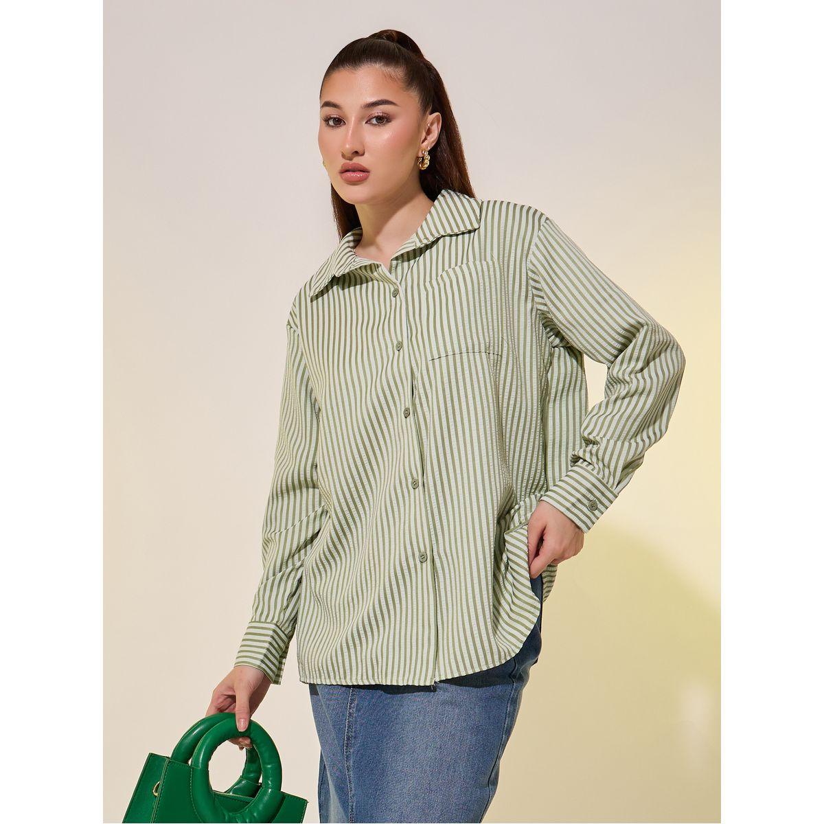 Styli Stripes Oversized Spread Collar Shirt-women-clothing-shirtsandblouses-shirts-image-1