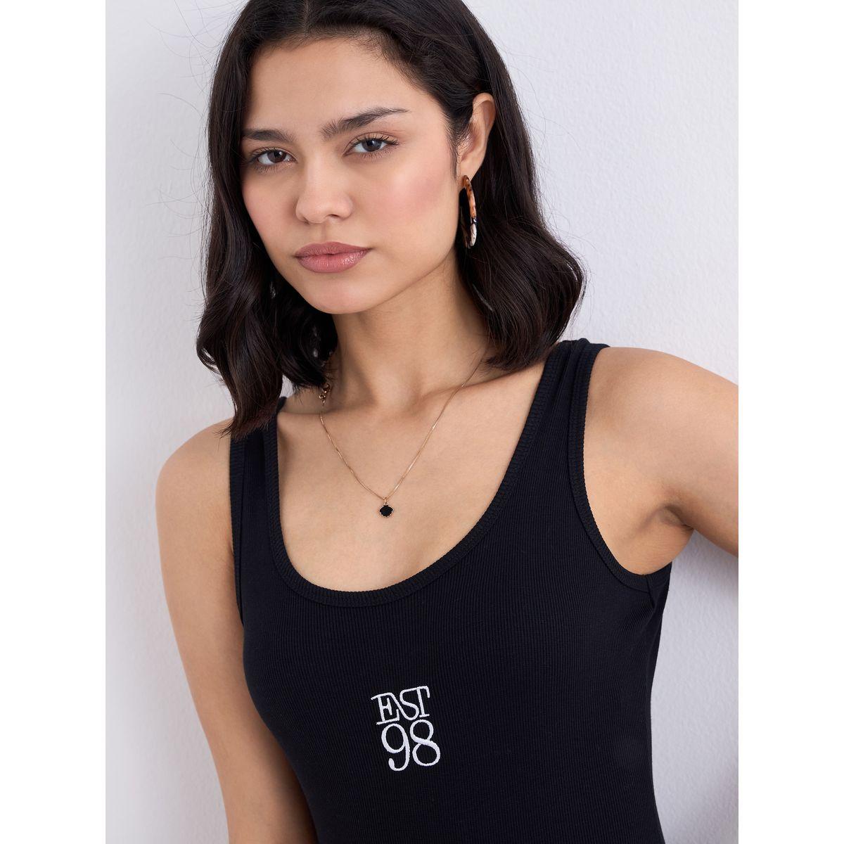Styli Black Embroidered Ribbed Bodysuit-women-clothing-shirtsandblouses-blouses-image-4