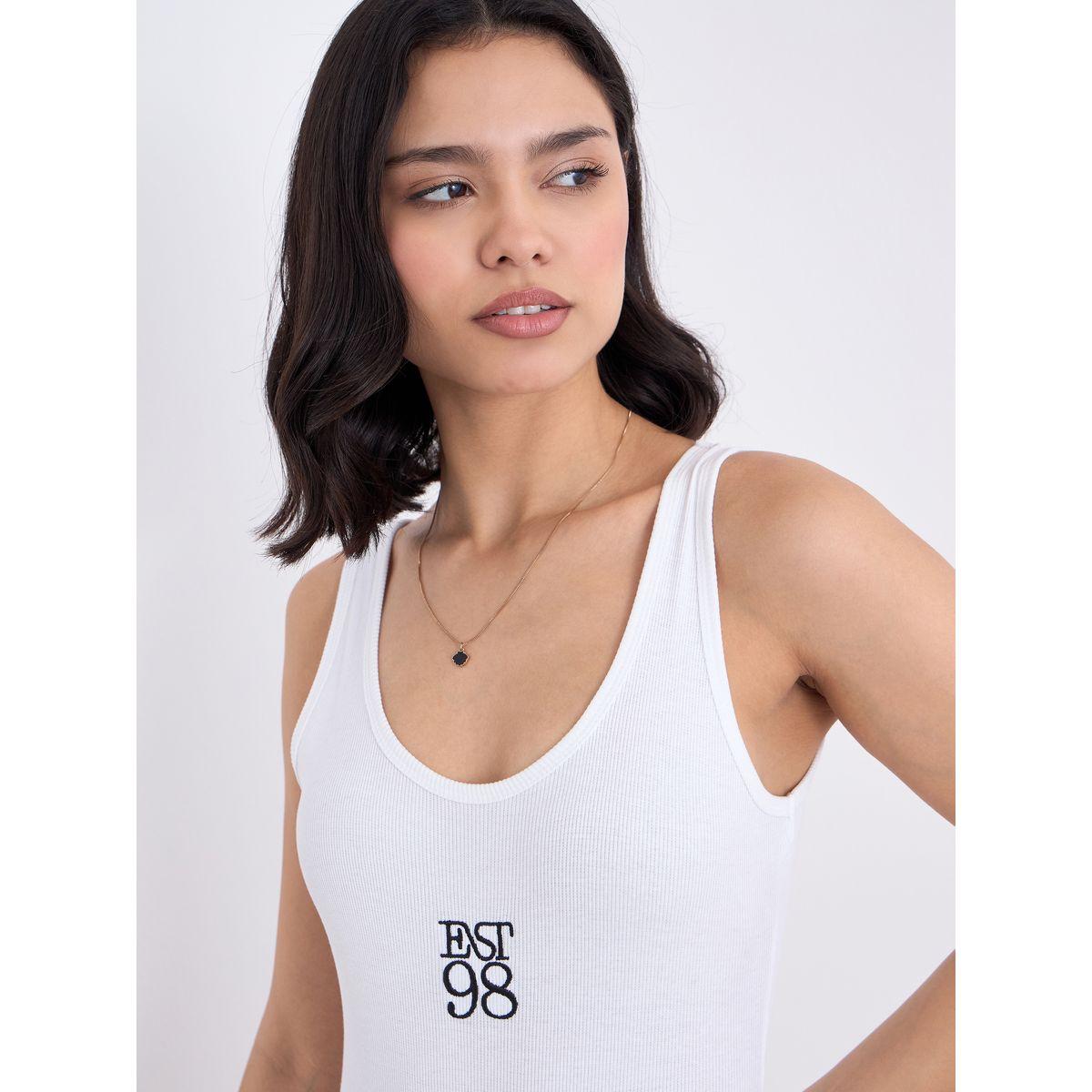 Styli White Embroidered Ribbed Bodysuit-women-clothing-shirtsandblouses-blouses-image-4
