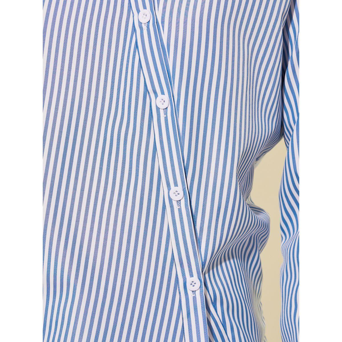 Styli Striped Asymmetric Button Front Regular Fit Shirt-women-clothing-shirtsandblouses-shirts-image-3