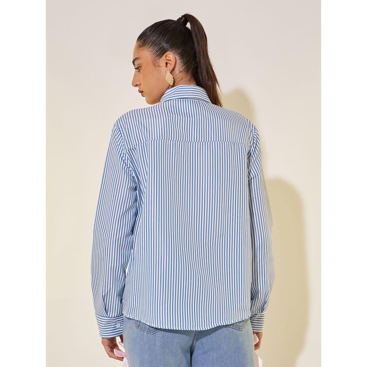 Styli Striped Asymmetric Button Front Regular Fit Shirt-women-clothing-shirtsandblouses-shirts-image-4