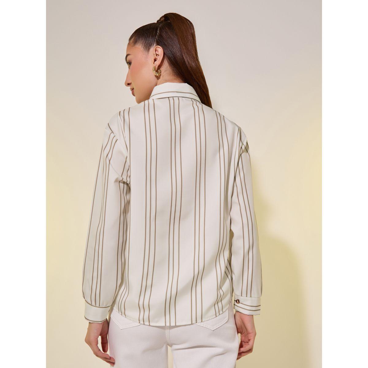 Styli Striped Pattern Front Pocket Oversize Shirt-women-clothing-shirtsandblouses-shirts-image-4