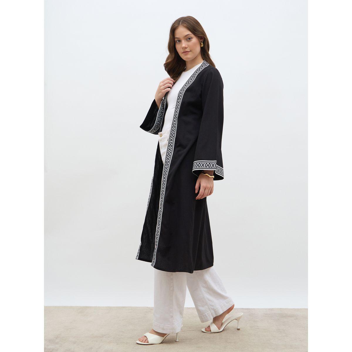 Styli Regular Fit Embroidered Edge Midi Abaya-women-arabicclothing-abayas-image-3