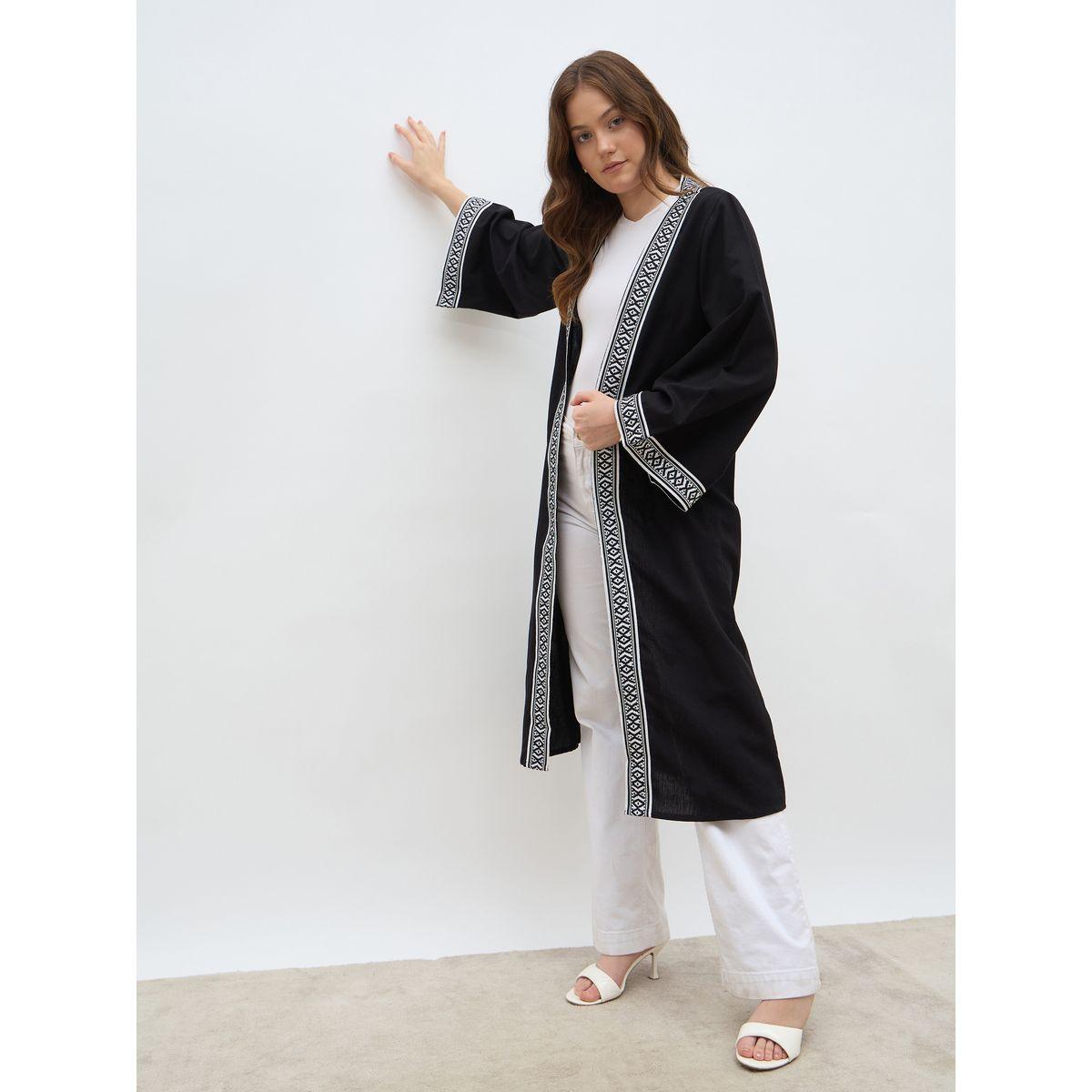 Styli Regular Fit Embroidered Edge Midi Abaya-women-arabicclothing-abayas-image-6