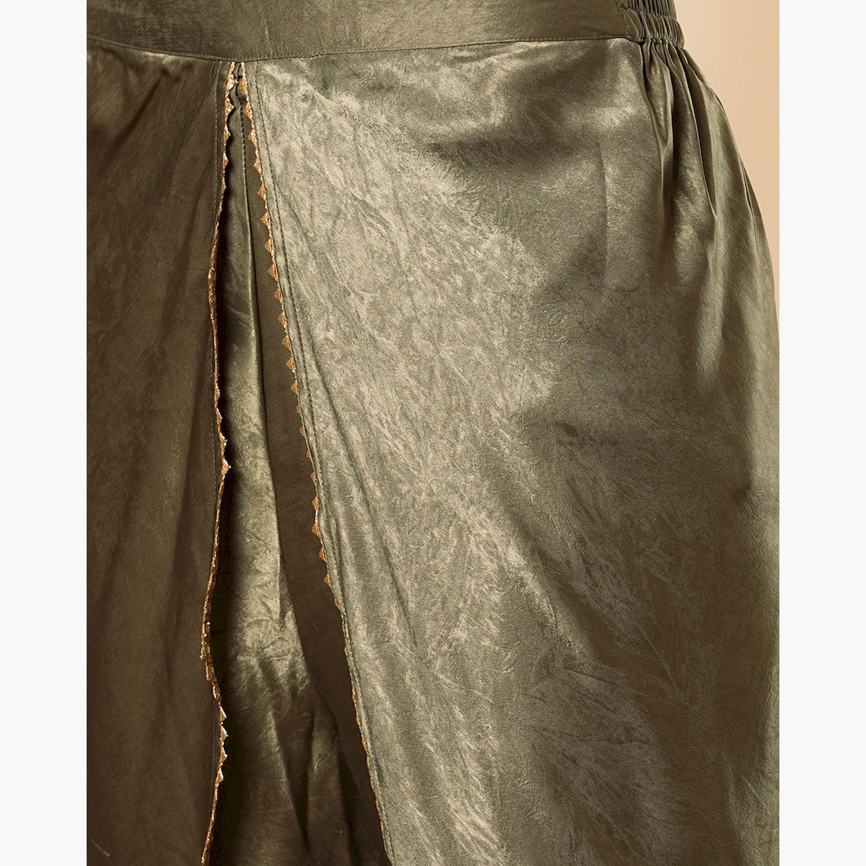 غلوبوس × ستايلي - طقم نسائي من تونيك مخملي مزين بالترتر مع بنطال دوتي - أخضر-women-clothing-coordsets-image-5