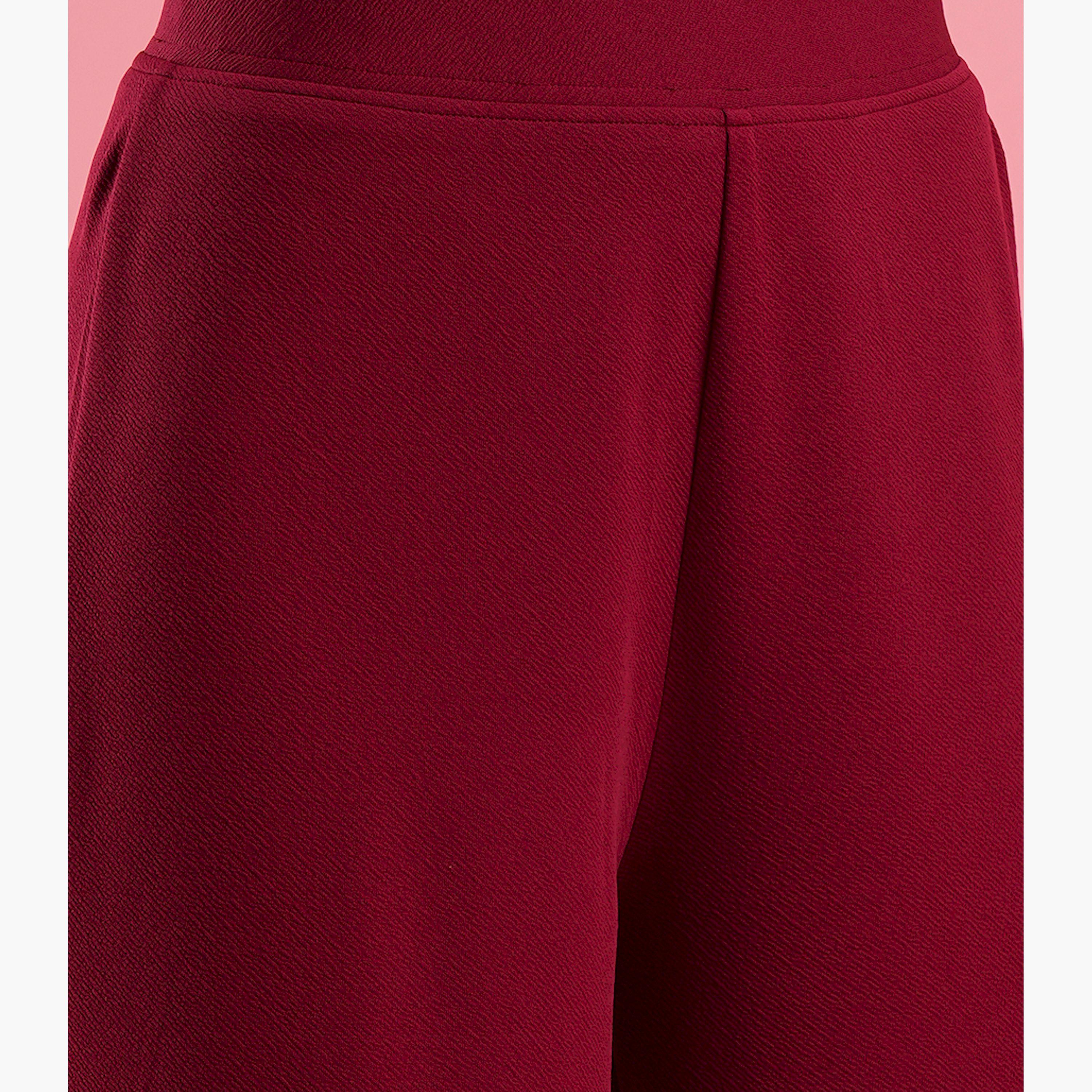 Globus X Styli Solid Boat Neck Belted Top and Wide Leg Pants Co-Ords-women-clothing-coordsets-image-5