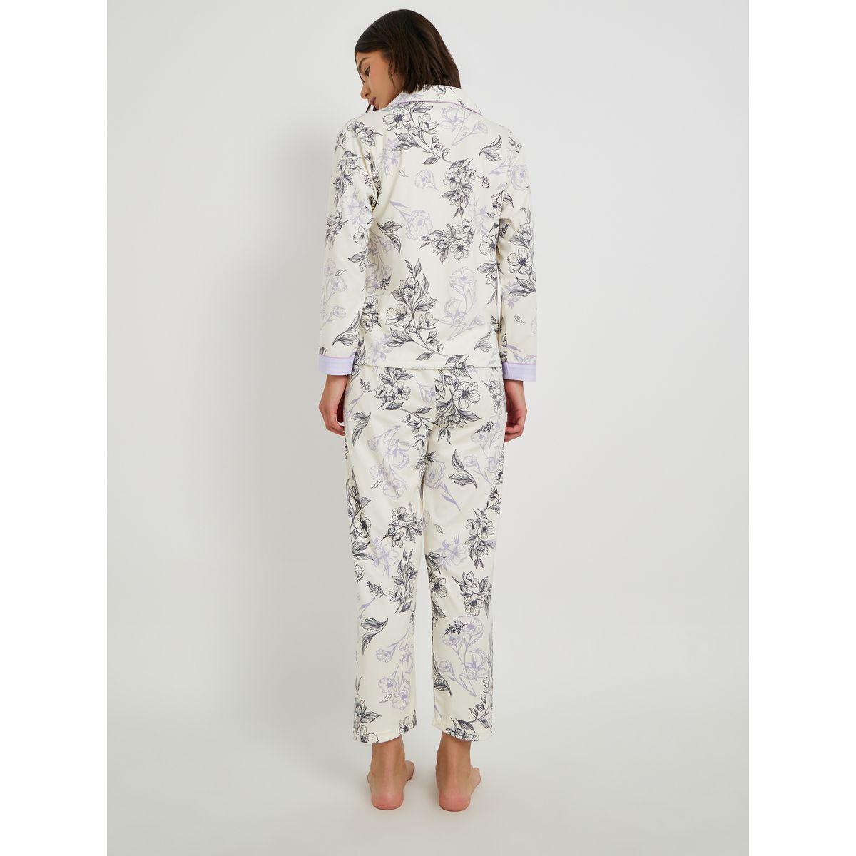 طقم بيجاما من بنطال وبلوزة بطبعة زهور-women-clothing-nightwear-pyjamas-longsets-image-4