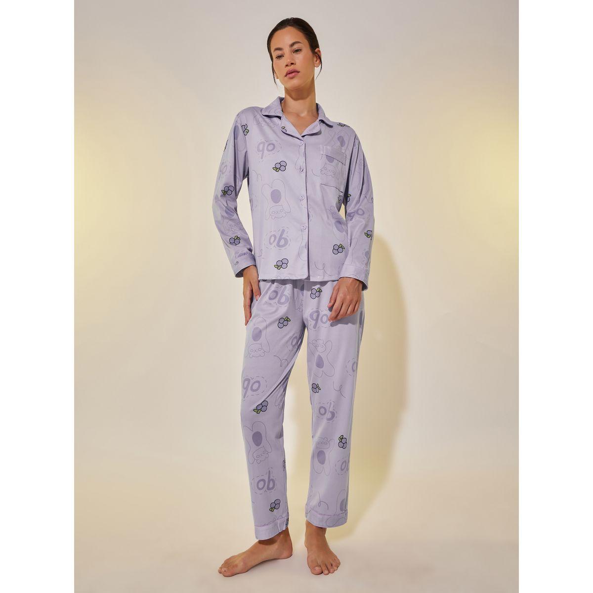Styli Fruit Printed Long Sleeve Shirt and Pyjama Set-women-clothing-nightwear-pyjamas-longsets-image-1