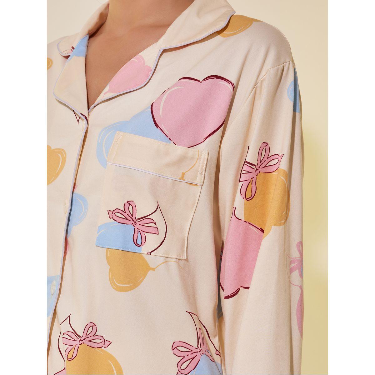 Styli All Over Print Long Sleeve Shirt and Pyjama Set-women-clothing-nightwear-pyjamas-longsets-image-3