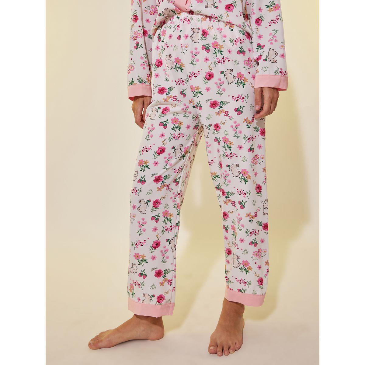 Styli All-Over Print Buttoned Shirt and Pyjama Set-women-clothing-nightwear-pyjamas-longsets-image-4