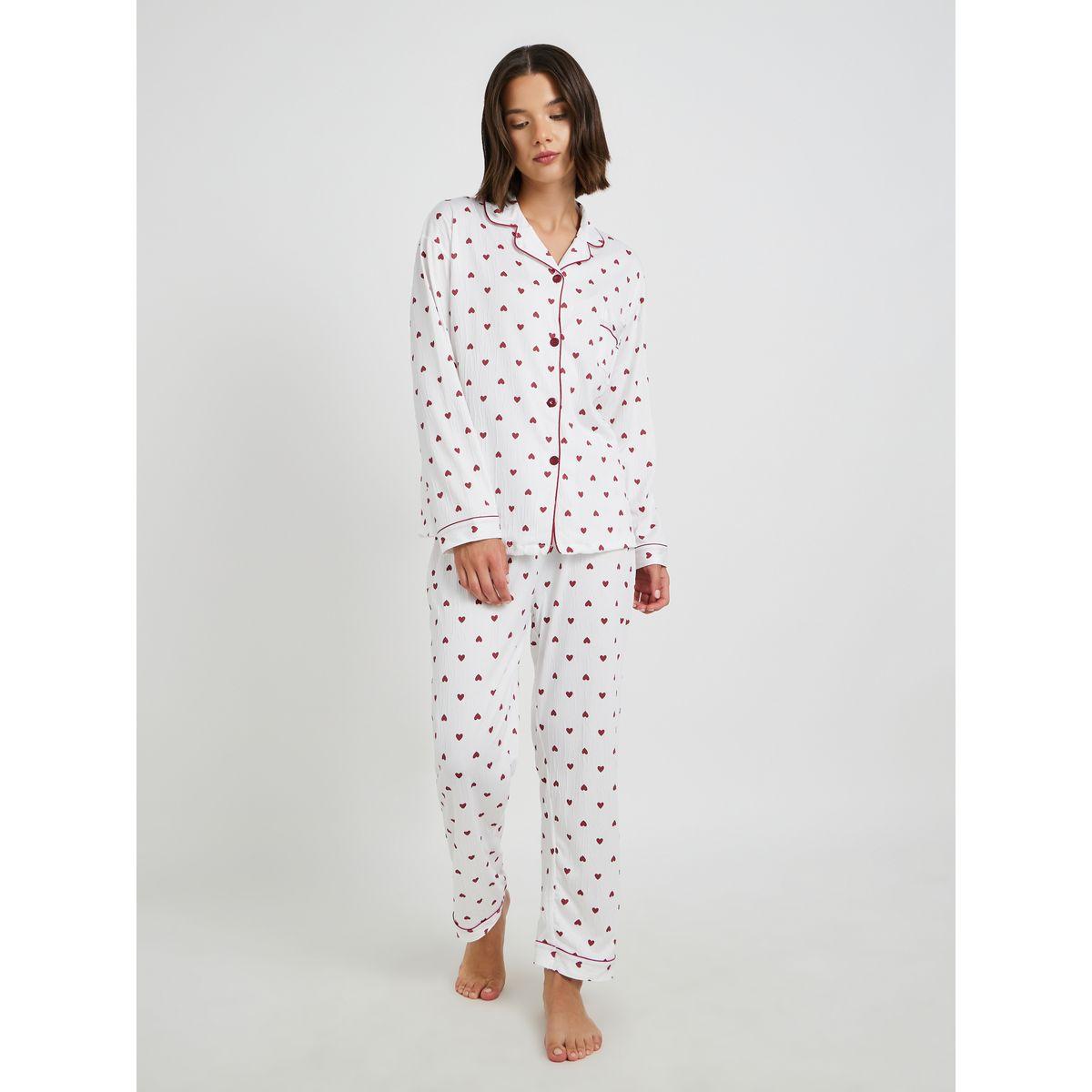 طقم بيجاما من بنطال وبلوزة بأكمام طويلة-women-clothing-nightwear-pyjamas-longsets-image-1