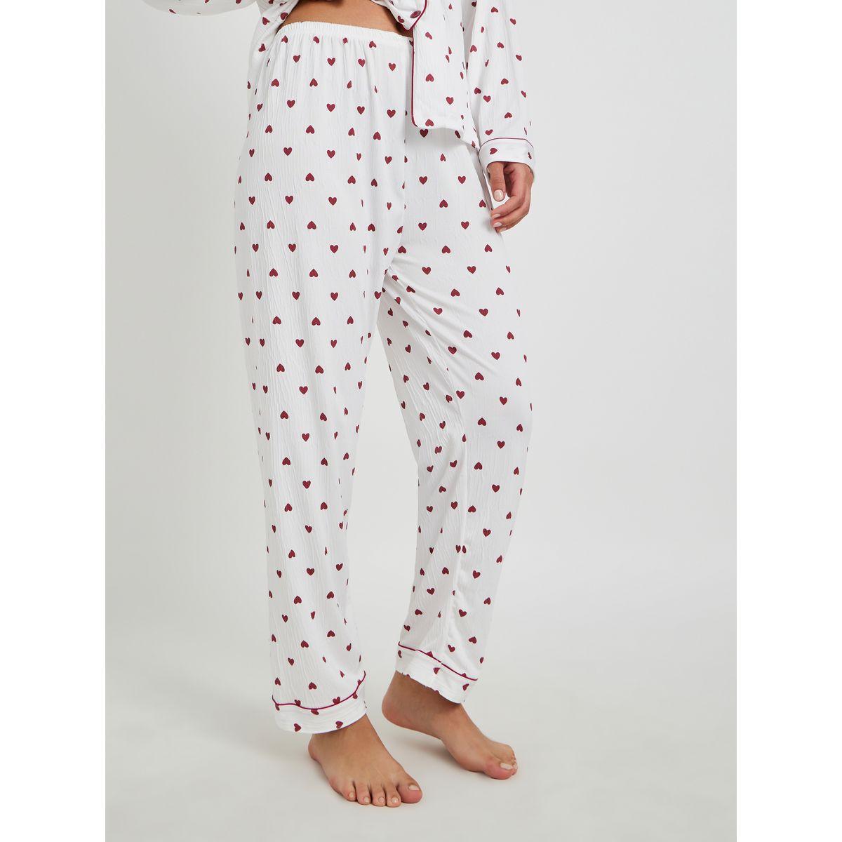 Styli Heart Printed Long Sleeve Shirt and Pyjama Set-women-clothing-nightwear-pyjamas-longsets-image-4