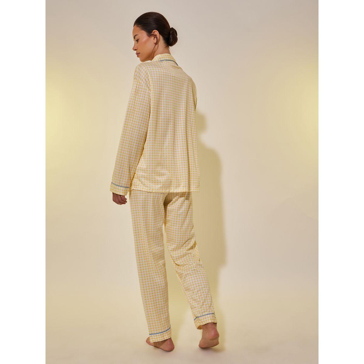Styli Checked Long Sleeve Shirt and Pyjama Set-women-clothing-nightwear-pyjamas-longsets-image-5