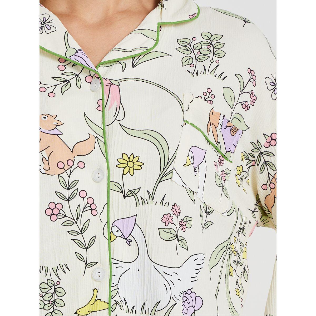 Styli Floral Print Long Sleeve Shirt and Pyjama Set-women-clothing-nightwear-pyjamas-longsets-image-3