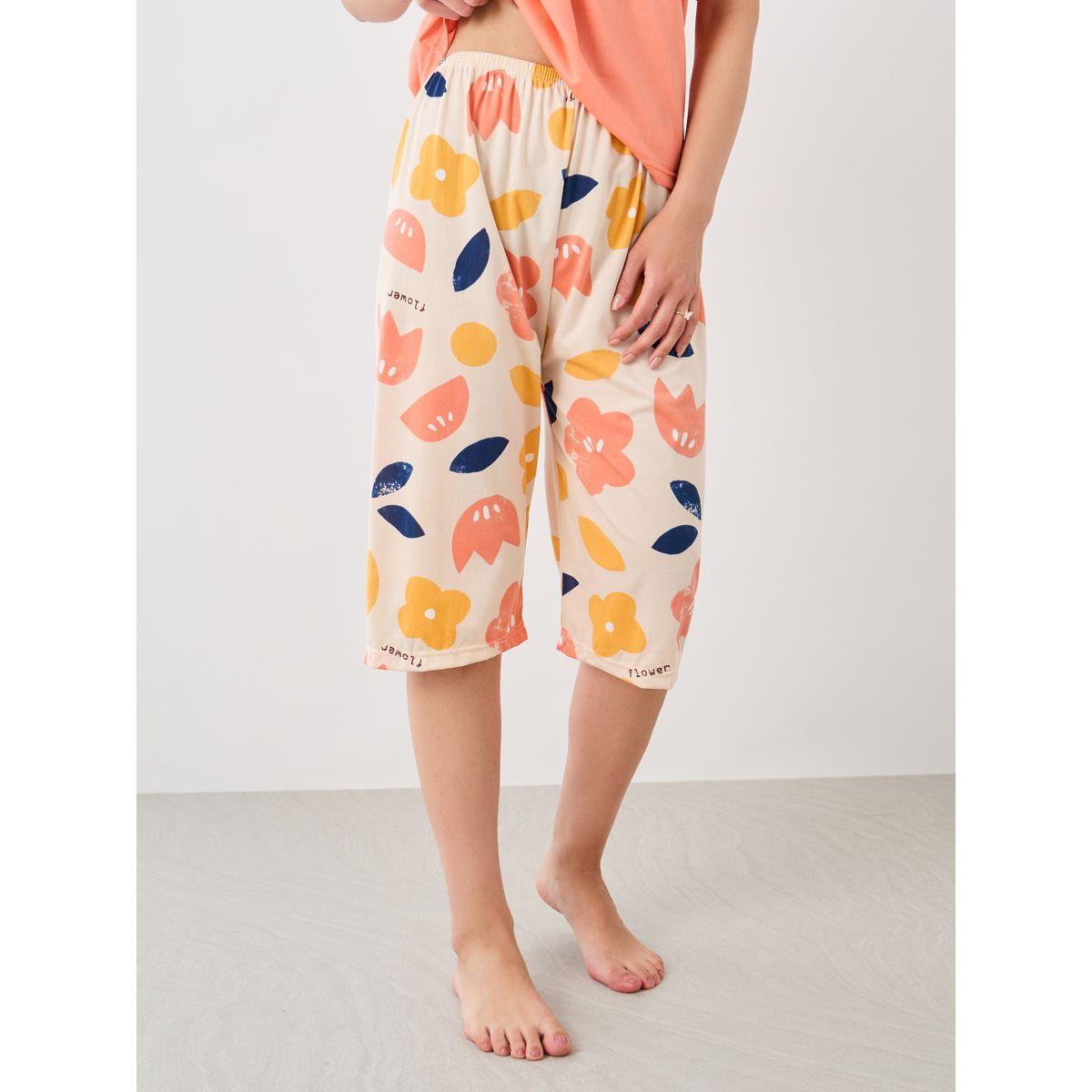 Styli Floral Printed Short Sleeve T-Shirt and Shorts Sets-women-clothing-nightwear-pyjamas-shortsets-image-5