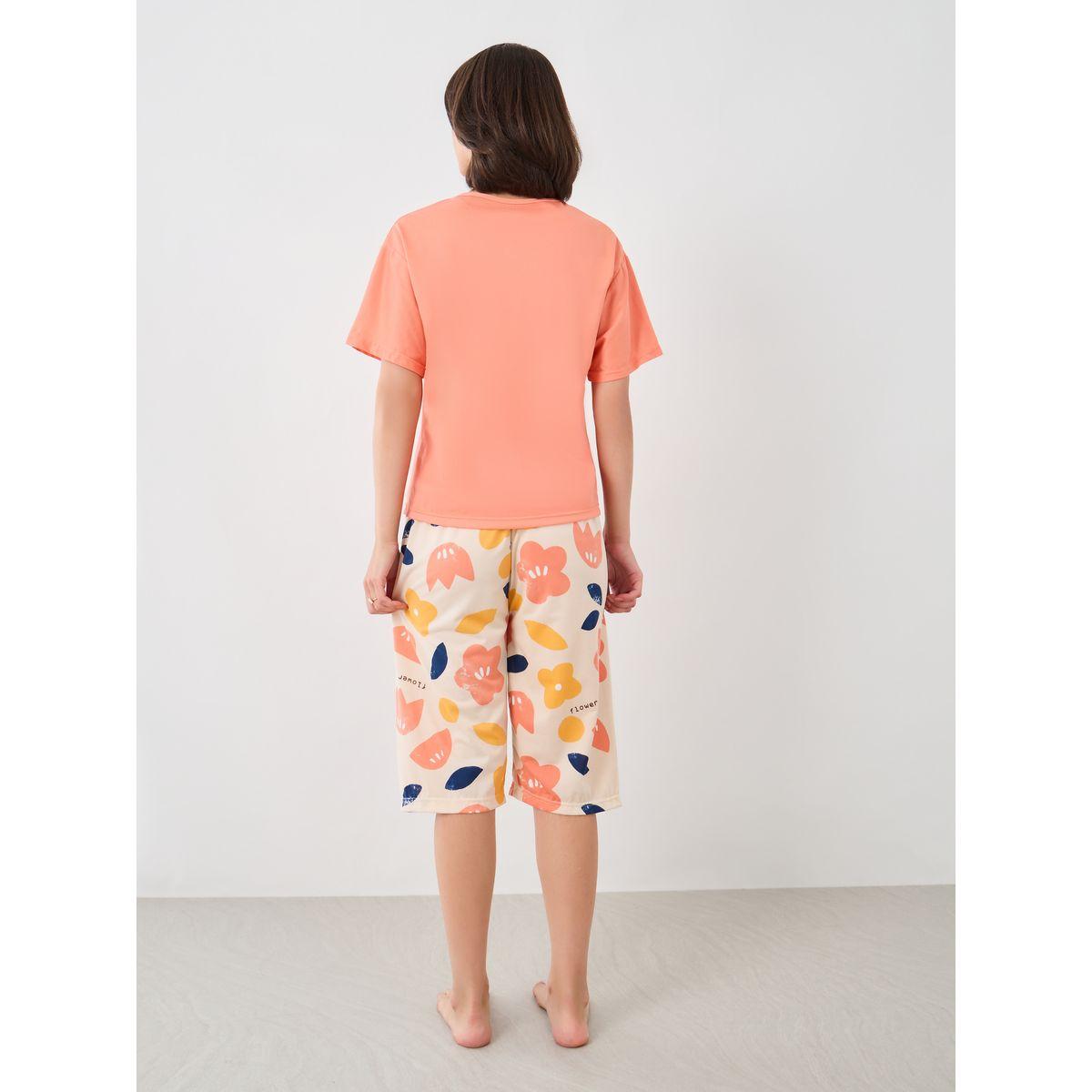 Styli Floral Printed Short Sleeve T-Shirt and Shorts Sets-women-clothing-nightwear-pyjamas-shortsets-image-6