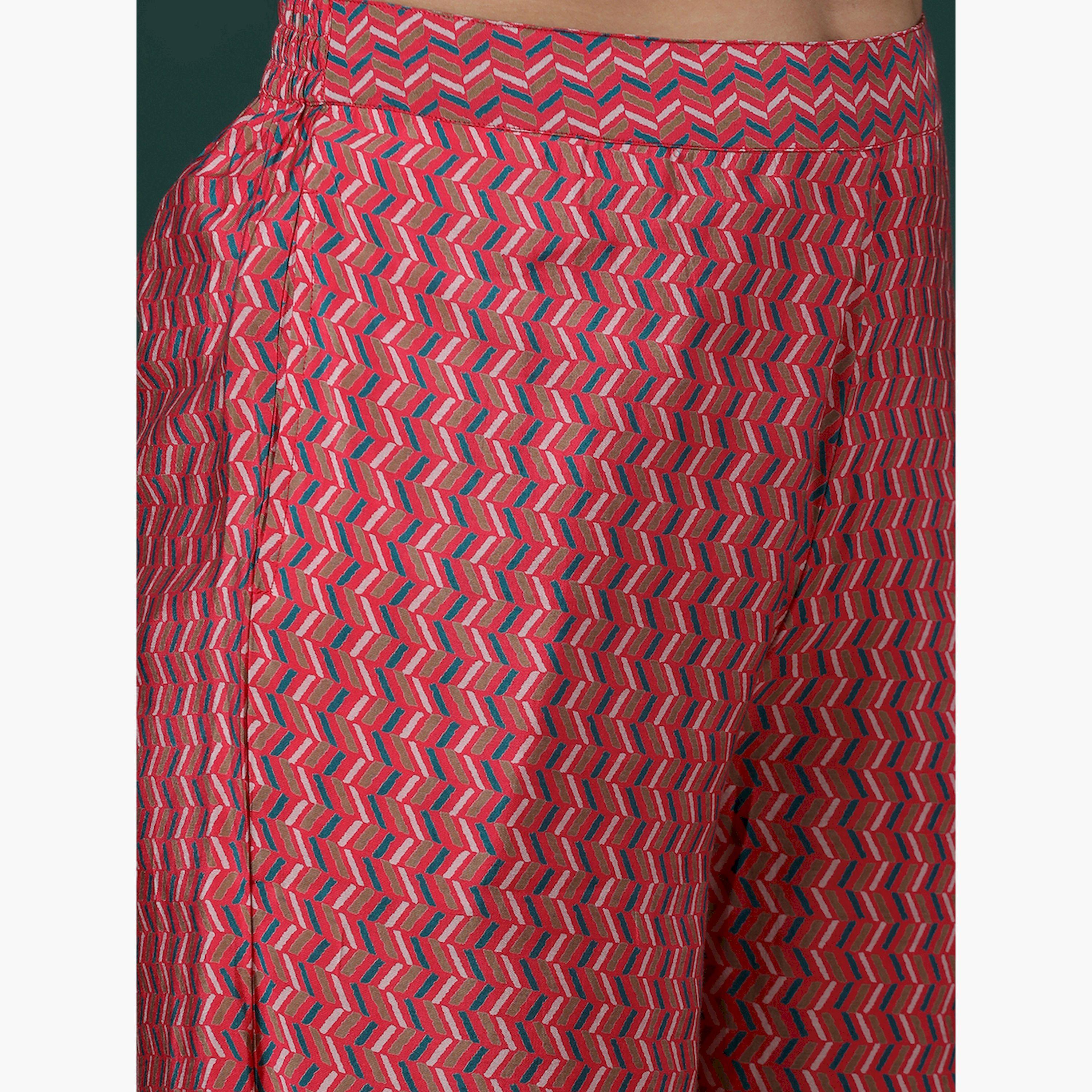 غلوبوس × ستايلي - طقم تونيك ببلوم مورّد مع بنطال بطبعة شيفرون-women-clothing-coordsets-image-5