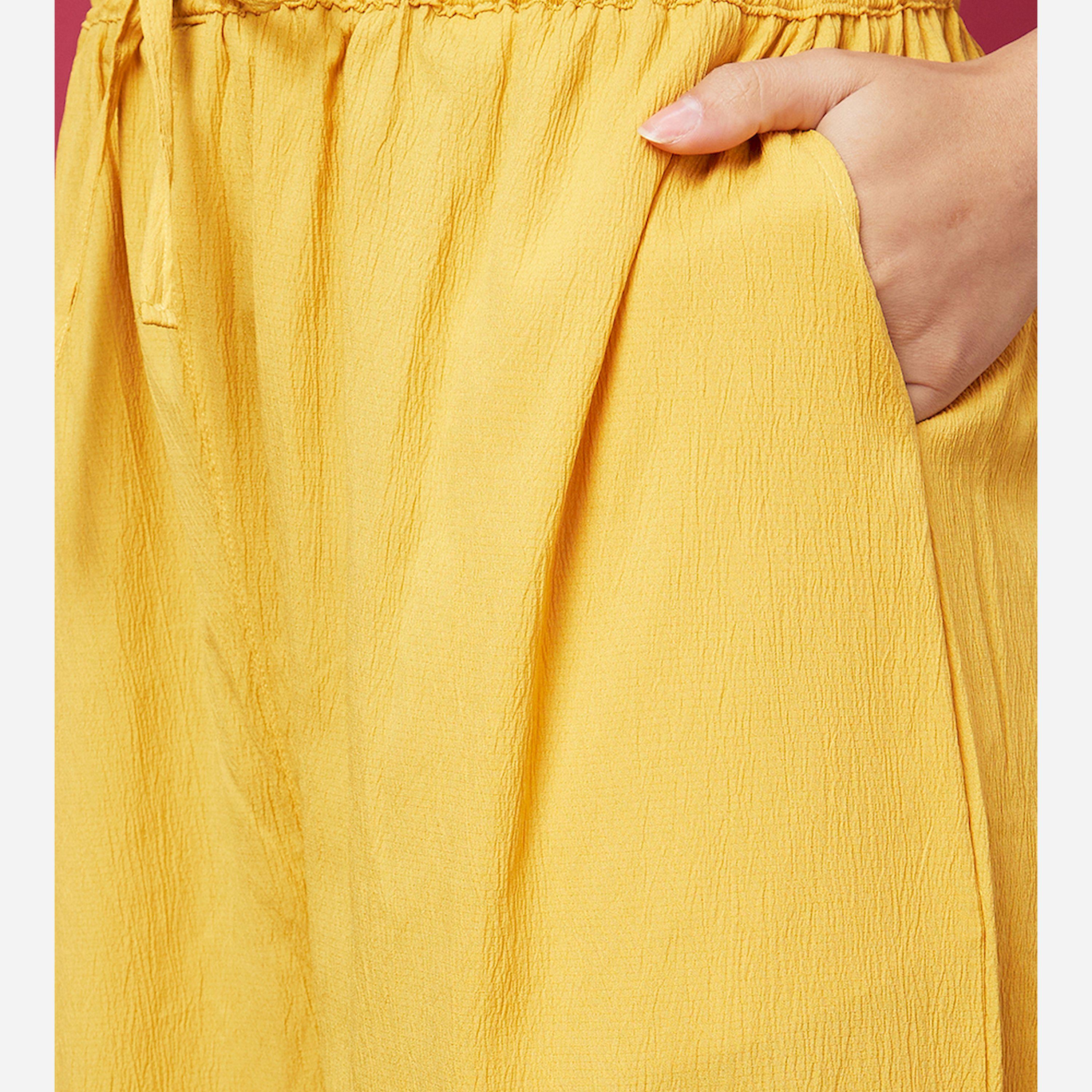 Globus X Styli Women Yellow Solid Shirt Collar Co-Ords-women-clothing-coordsets-image-5