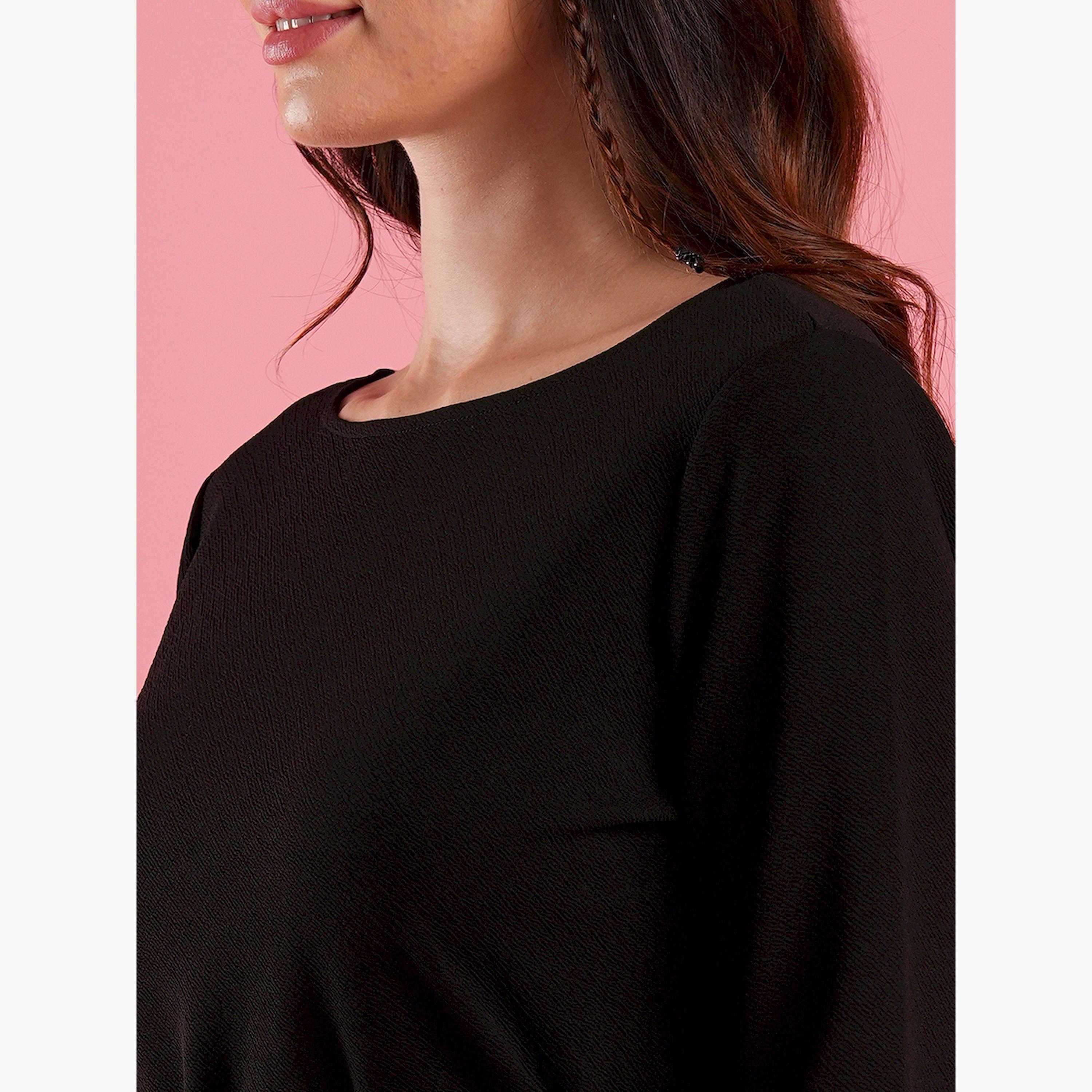 Globus X Styli Solid Boat Neck Belted Top and Flared Pants Co-Ords-women-clothing-coordsets-image-4