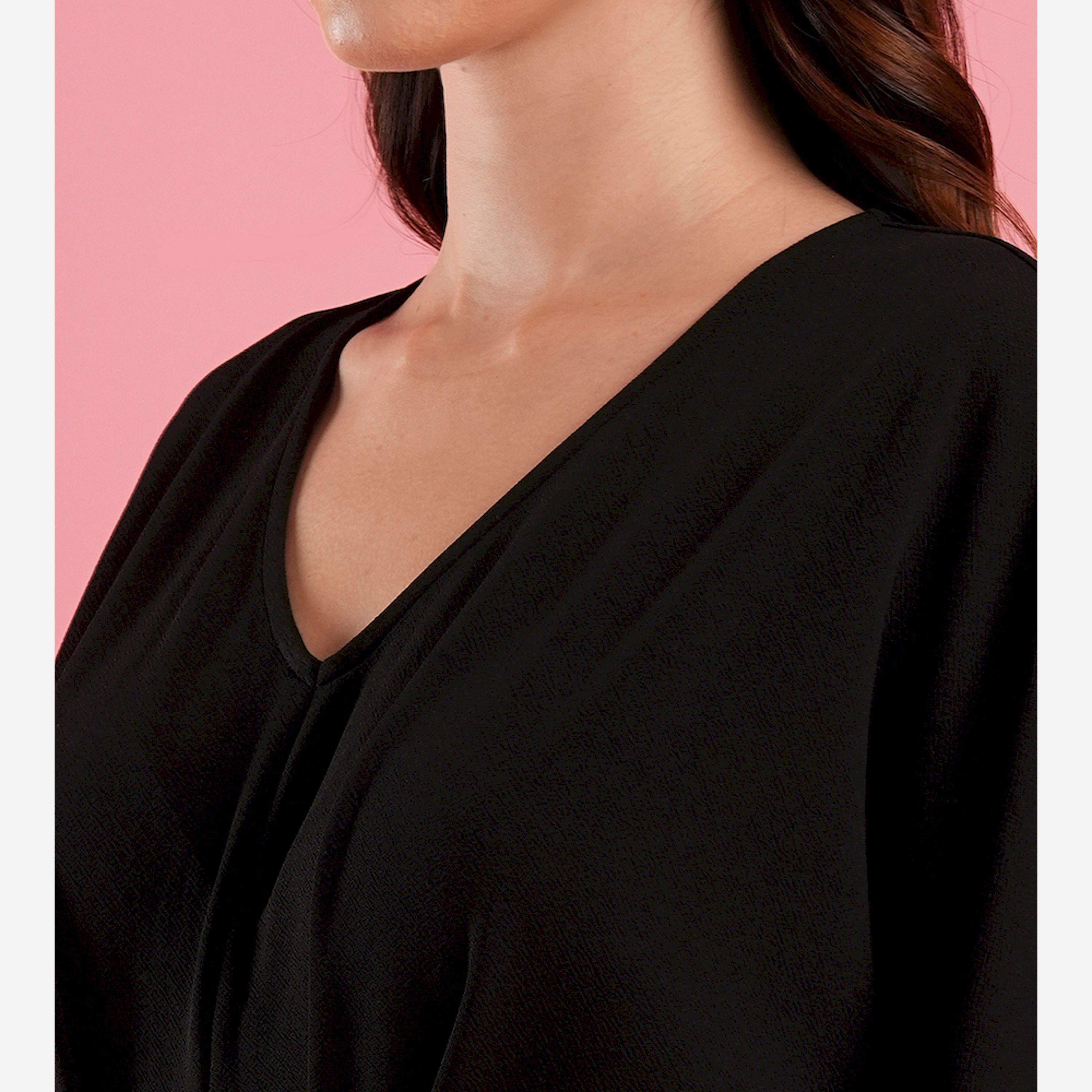Globus X Styli Solid V-Neck Batwing Sleeves Cut Out Detail Jumpsuit-women-clothing-jumpsuits-image-4