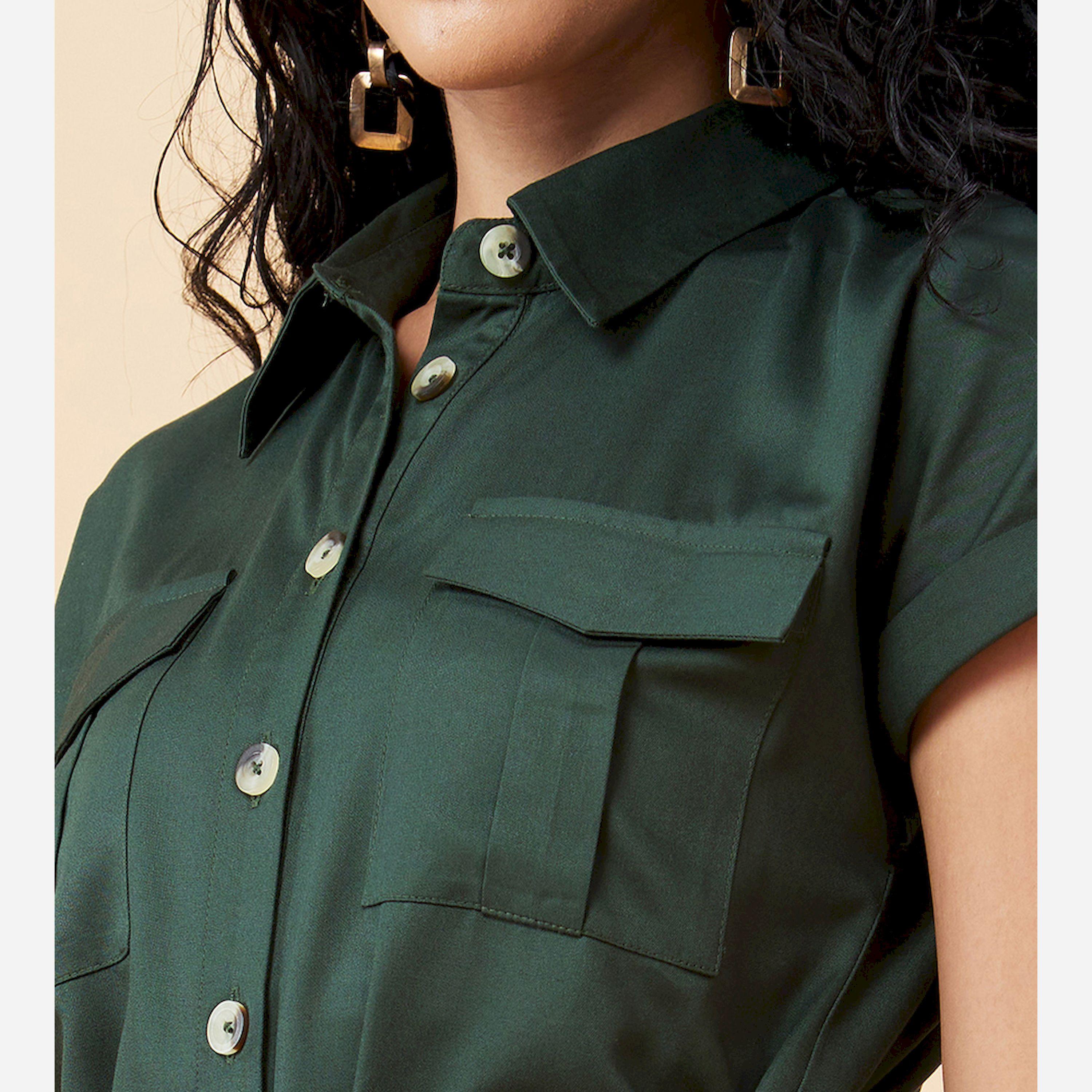 غلوبوس × ستايلي - جمبسوت سادة بياقة واسعة ورباط خصر-women-clothing-jumpsuits-image-2