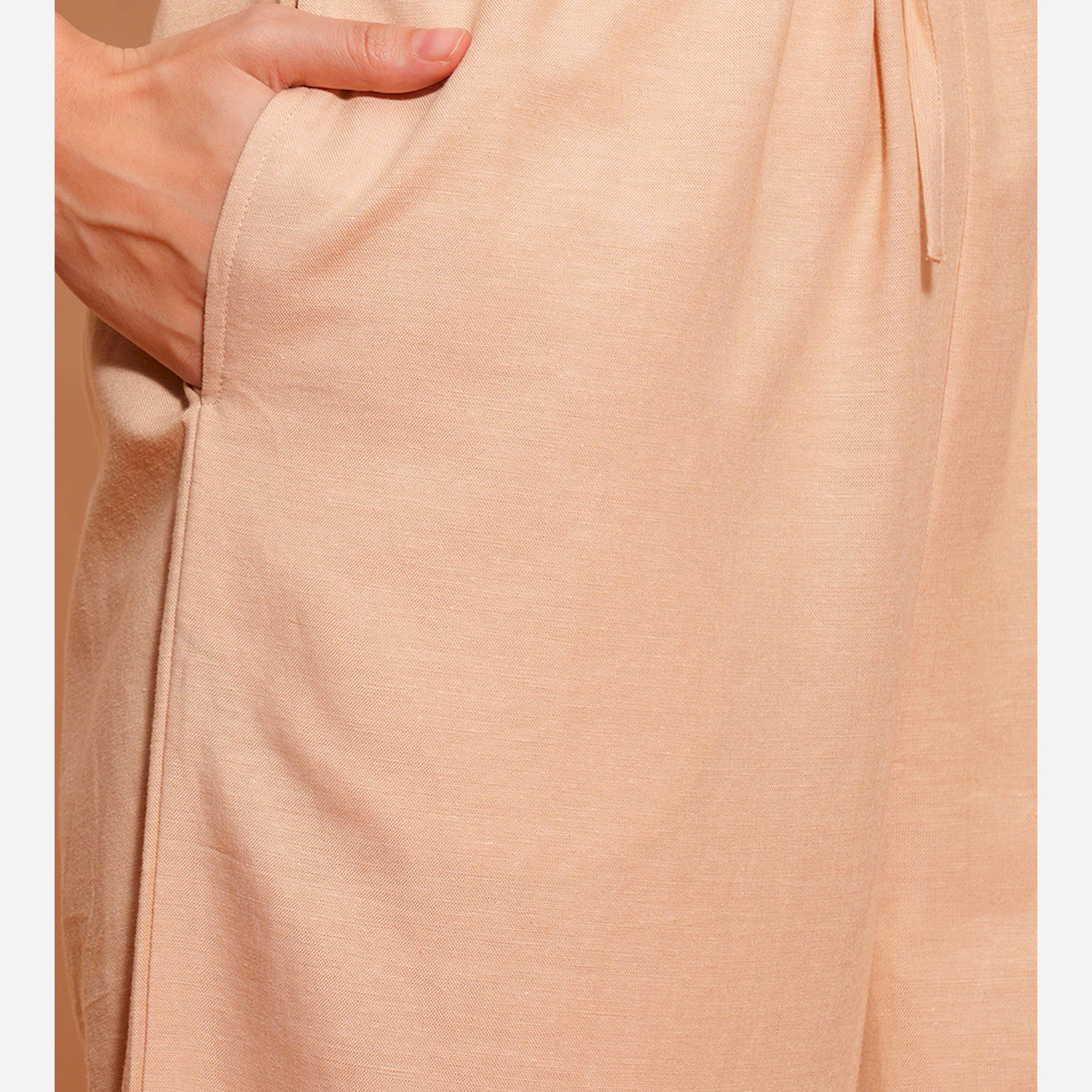 Globus X Styli Solid Spread Collar Waist Tie-Up Cargo Pockets Wide Leg Jumpsuit-women-clothing-jumpsuits-image-5