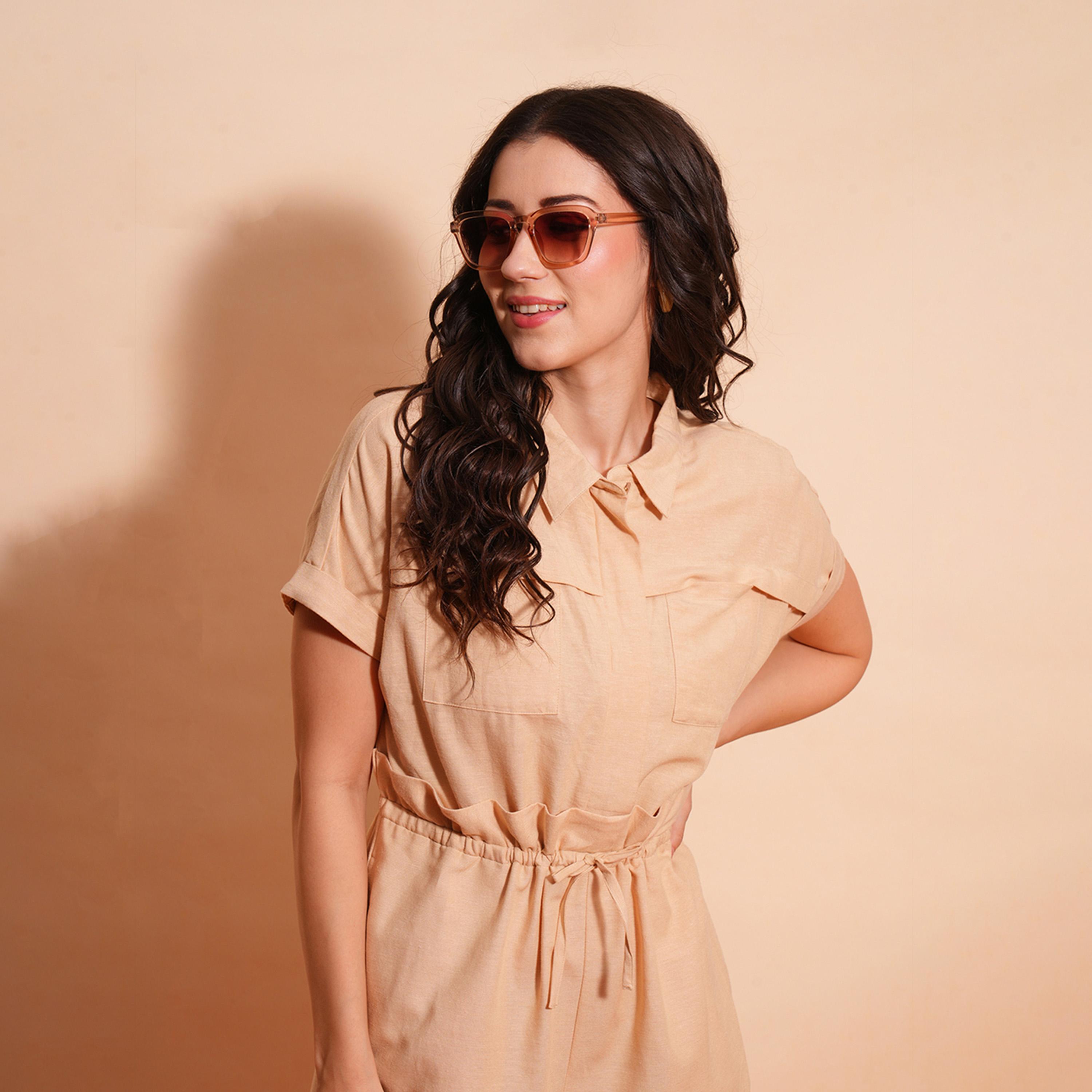 غلوبوس × ستايلي - جمبسوت سادة بياقة واسعة ورباط على الخصر وجيوب شحن وساق واسعة-women-clothing-jumpsuits-image-6