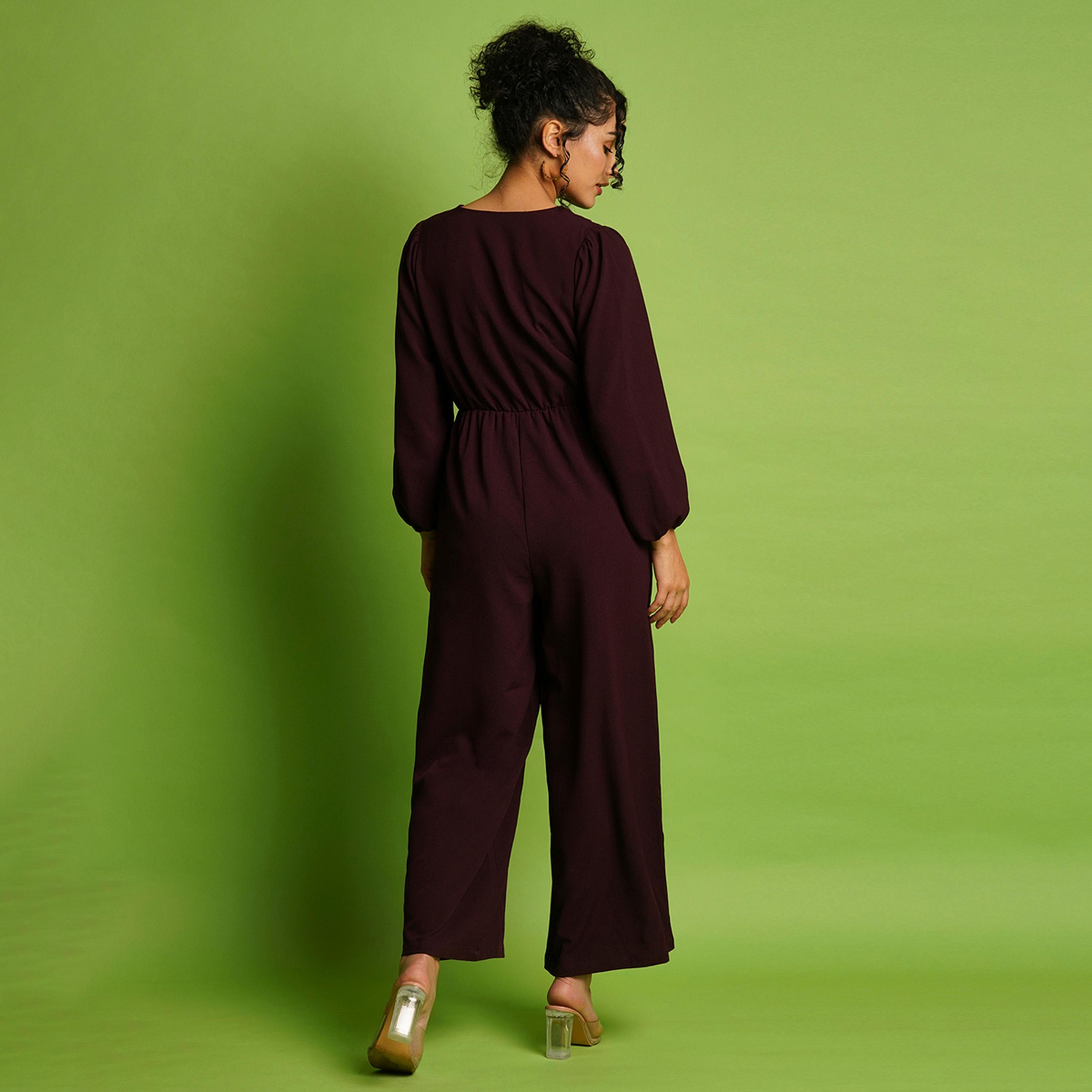 غلوبوس × ستايلي - جمبسوت نسائي طويل بأكمام بيشوب ورقبة ملفوفة-women-clothing-jumpsuits-image-3