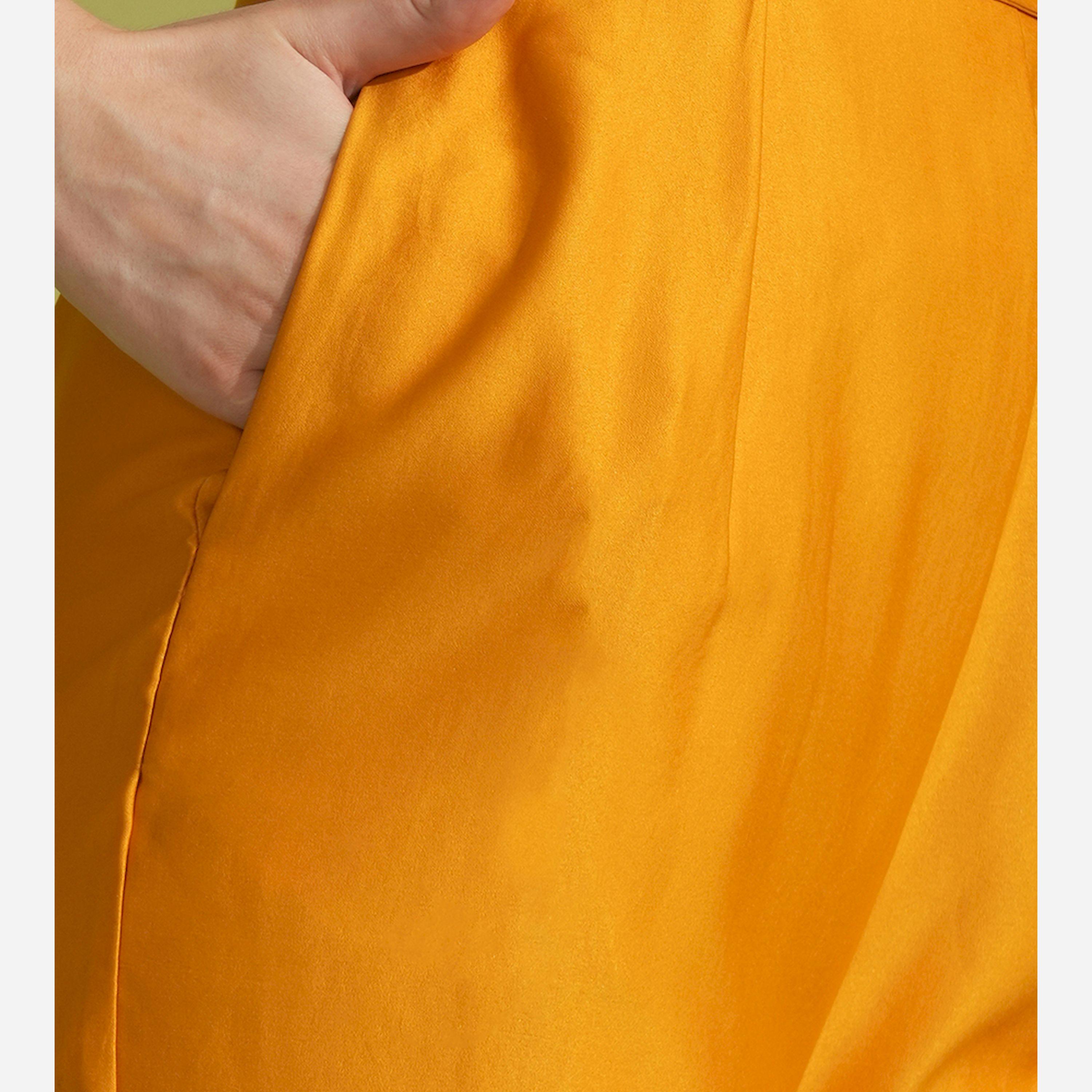 Globus X Styli Solid Round Neck Puff Sleeve Waist Tie-Up Jumpsuit-women-clothing-jumpsuits-image-5