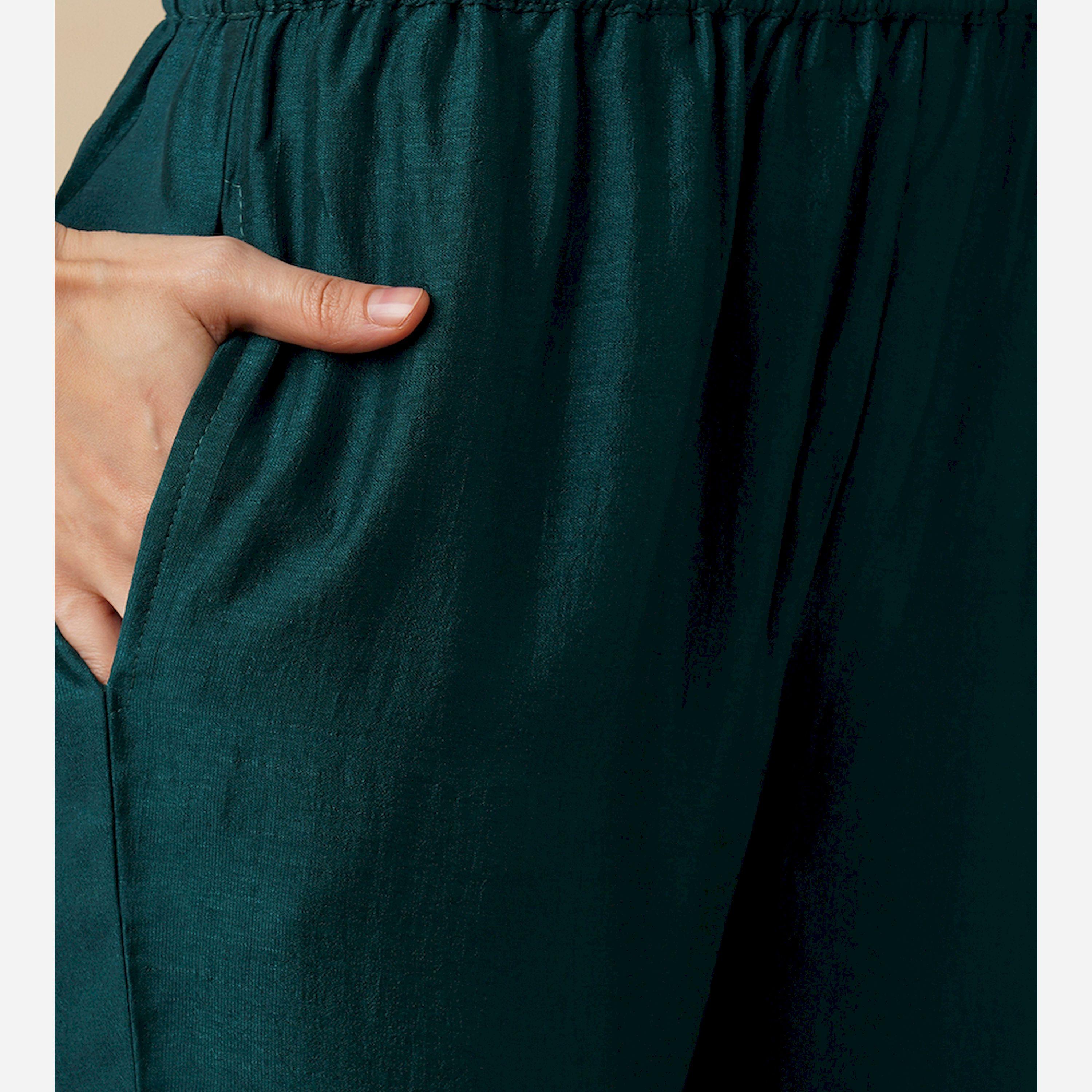 Globus X Styli Embroidered Straight Kurta And Trouser Set-women-clothing-ethnicwear-bottoms-pants-image-5