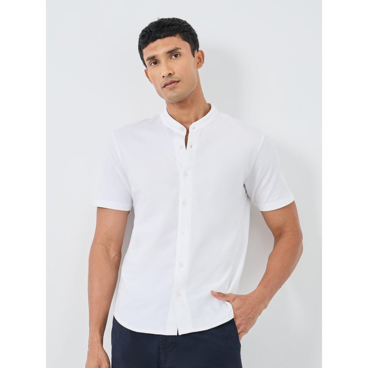 قميص بقصة عادية وأكمام قصيرة-men-clothing-shirts-image-1