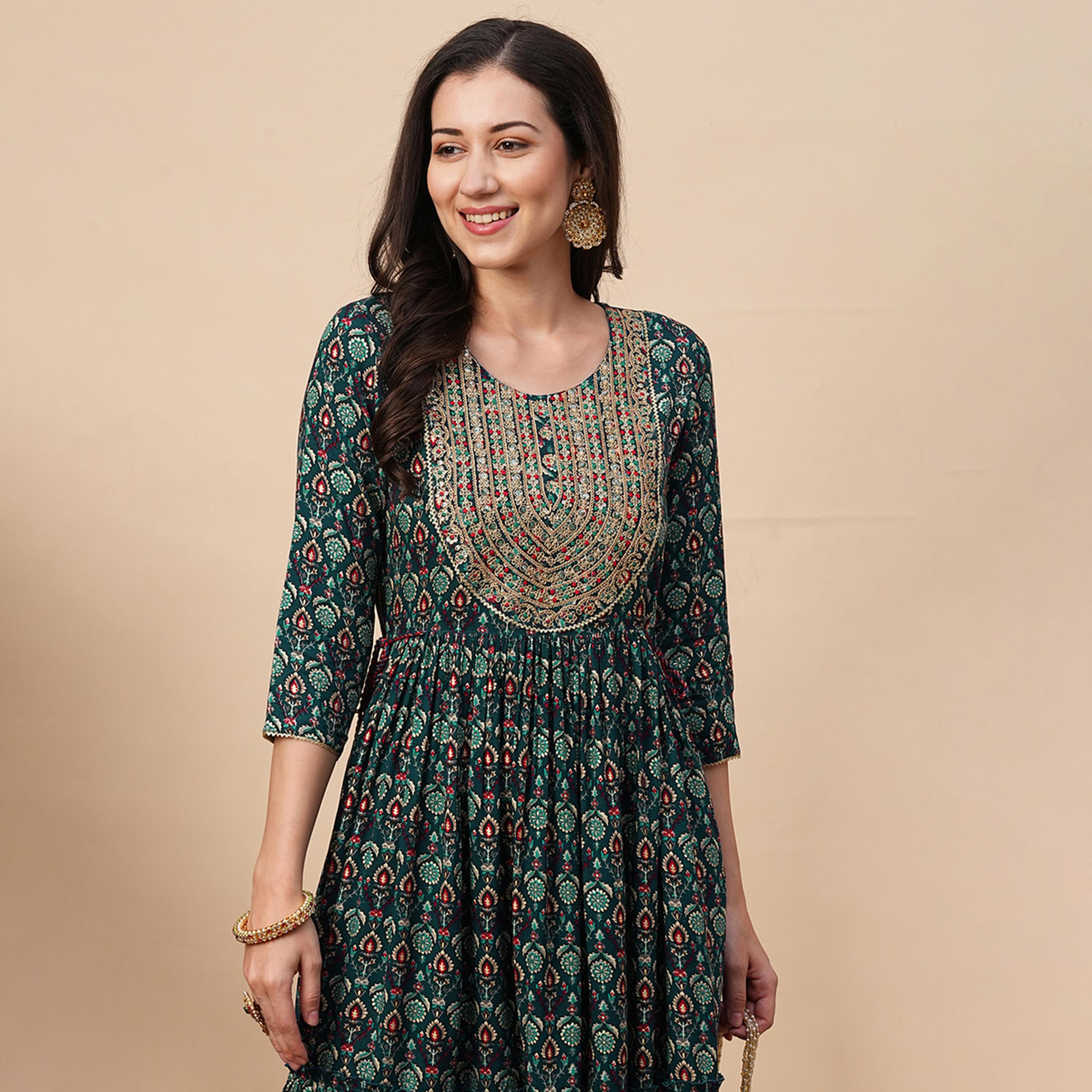 Globus X Styli All-Over Print Embroidered A-Line Tiered Midi Dress-women-clothing-dresses-image-5