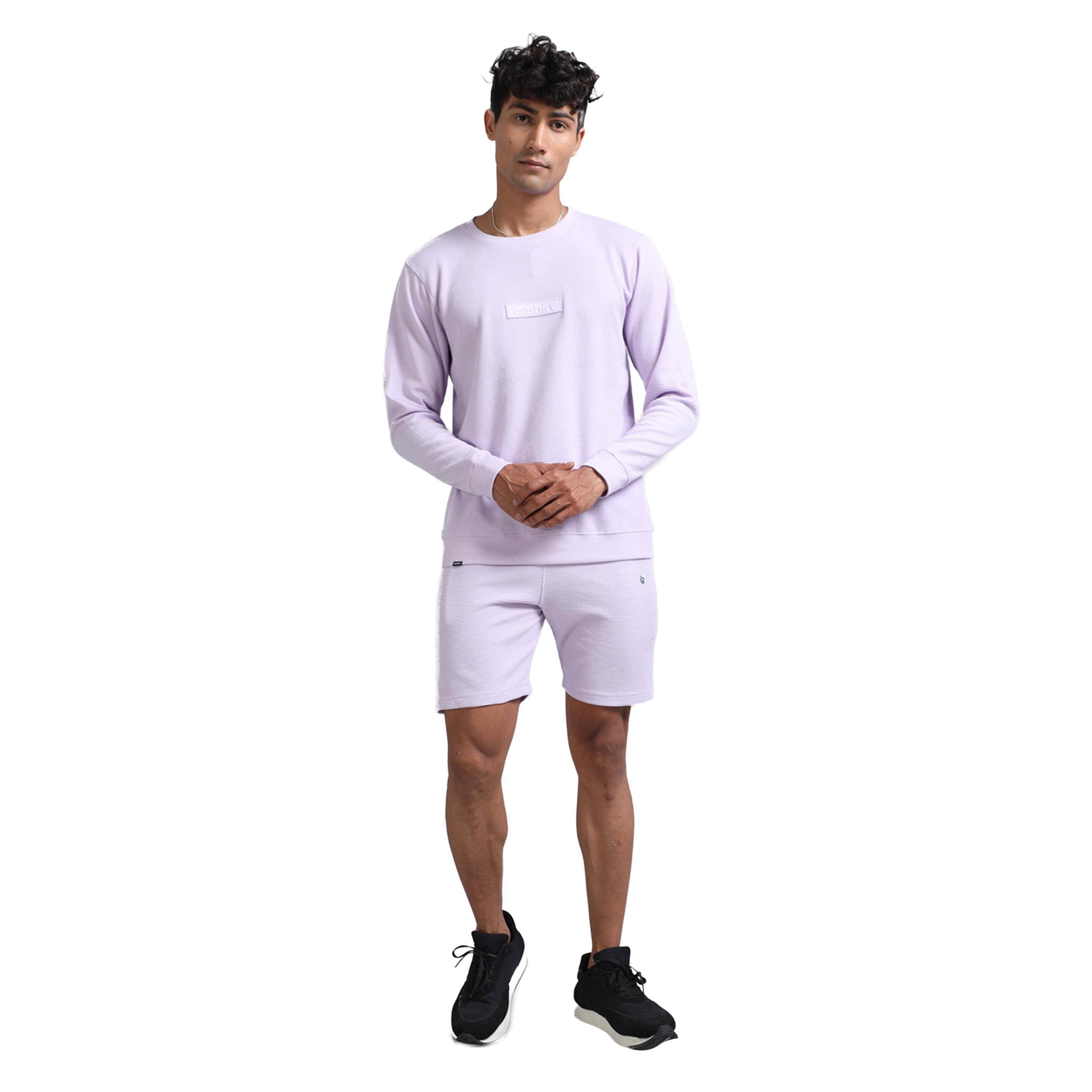 بوشيرت × ستايلي-  تي شيرت ذو رقبة دائرية وشورت منسق-men-clothing-coordsets-image-1