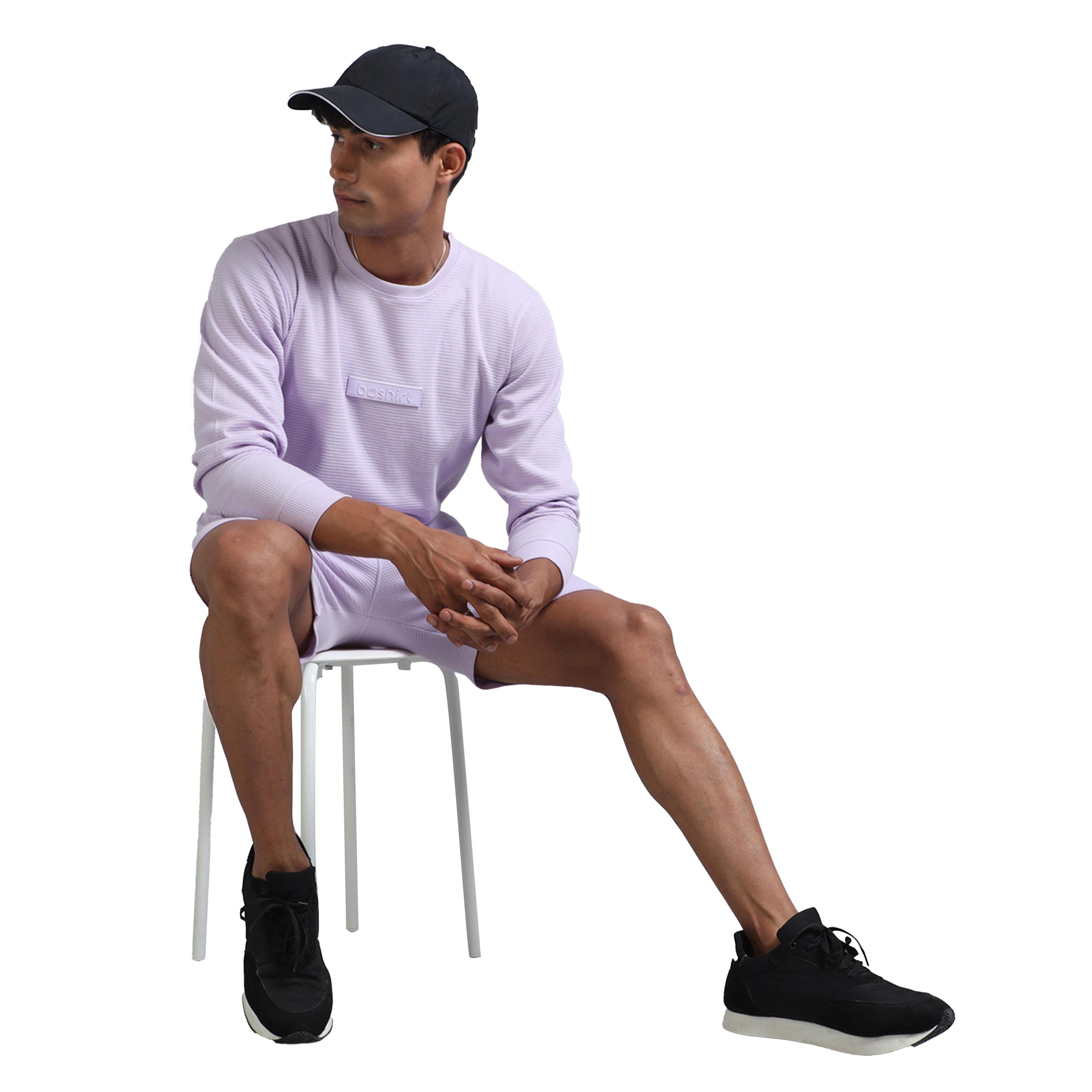 بوشيرت × ستايلي-  تي شيرت ذو رقبة دائرية وشورت منسق-men-clothing-coordsets-image-6