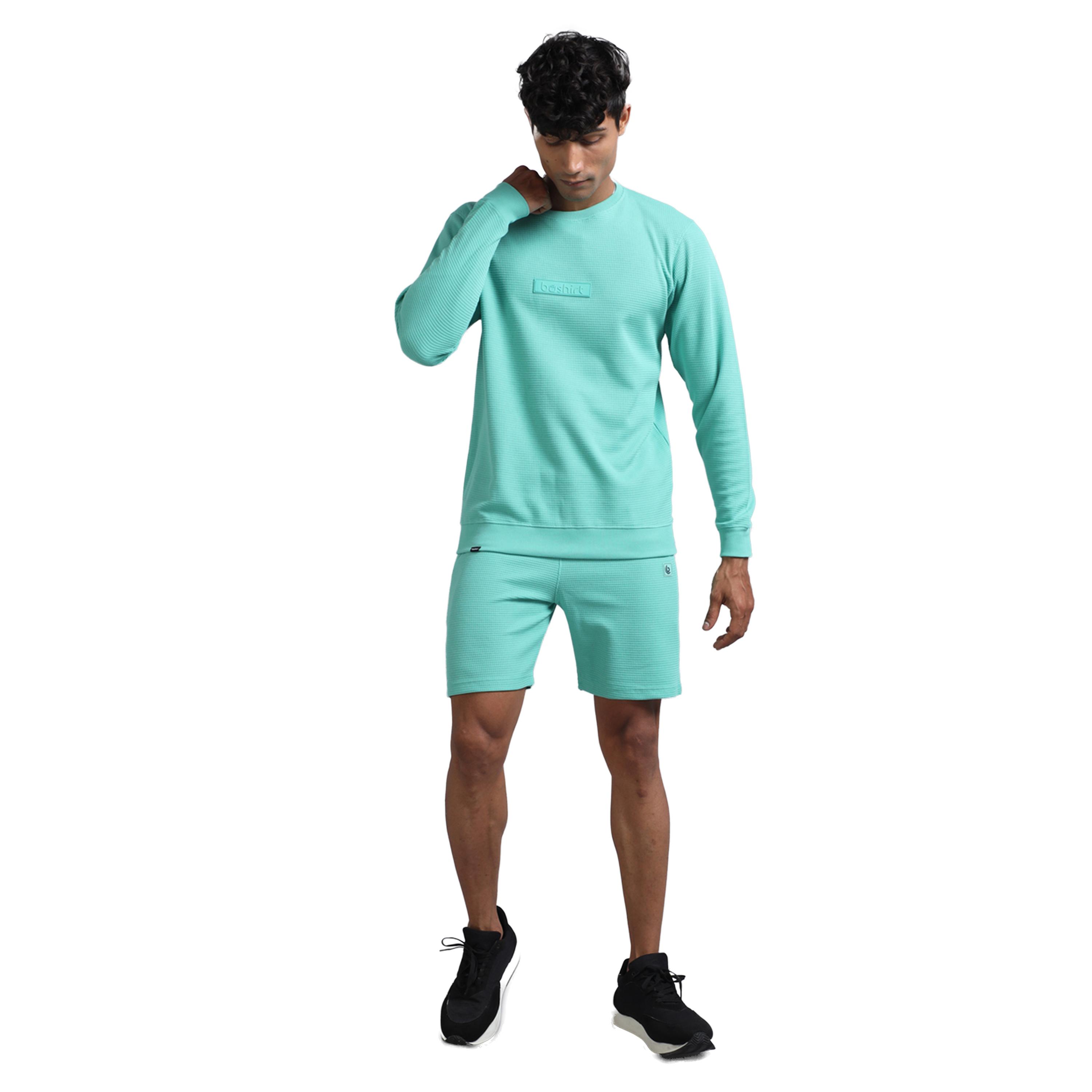 بوشيرت × ستايلي-  تي شيرت ذو رقبة دائرية وشورت منسق-men-clothing-coordsets-image-1