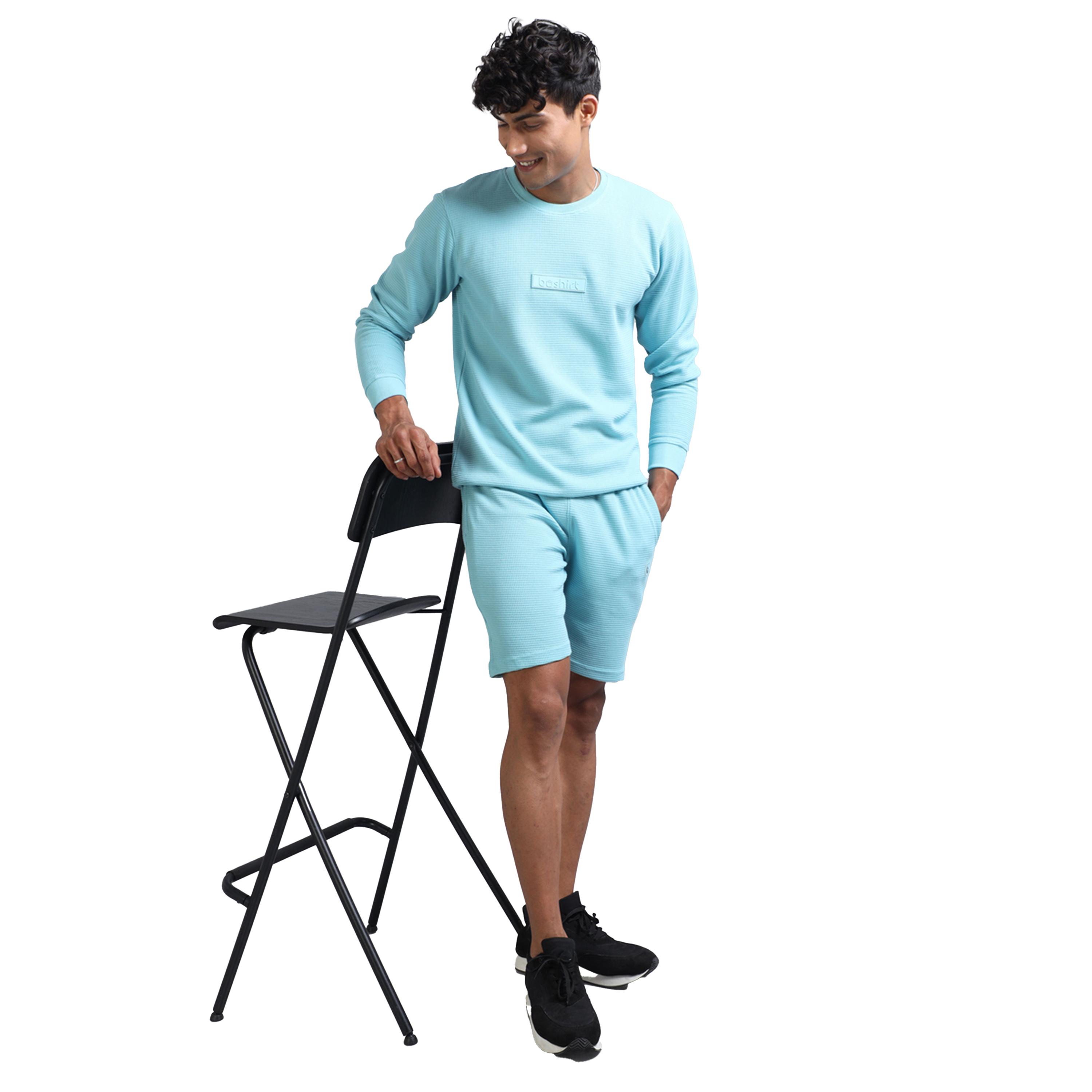 Bushirt X Styli Textured Round Neck T-Shirt and Shorts Co-Ords-men-clothing-coordsets-image-6