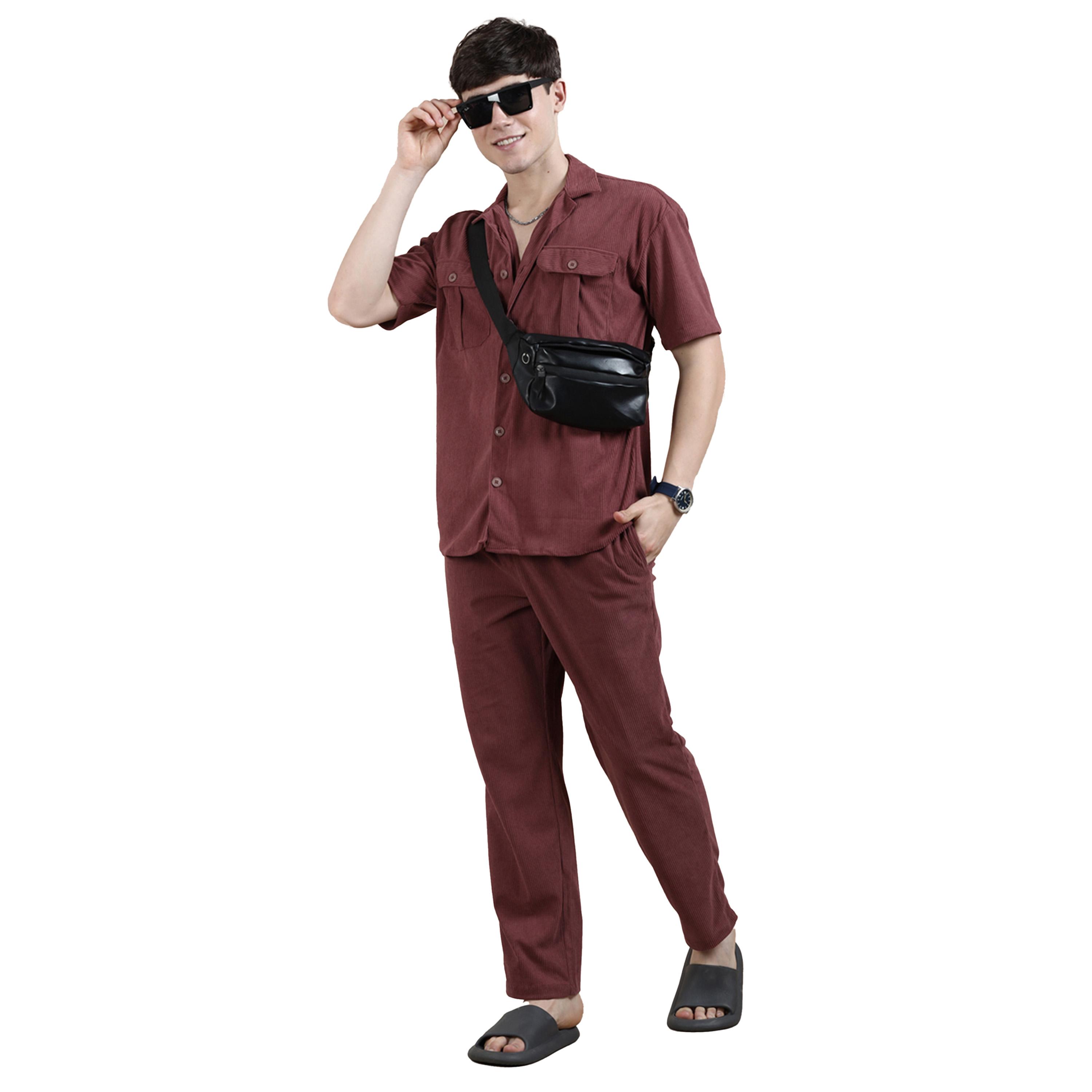 Bushirt X Styli Regular Fit Buttoned Shirt with Pants Co-Ords-men-clothing-coordsets-image-5