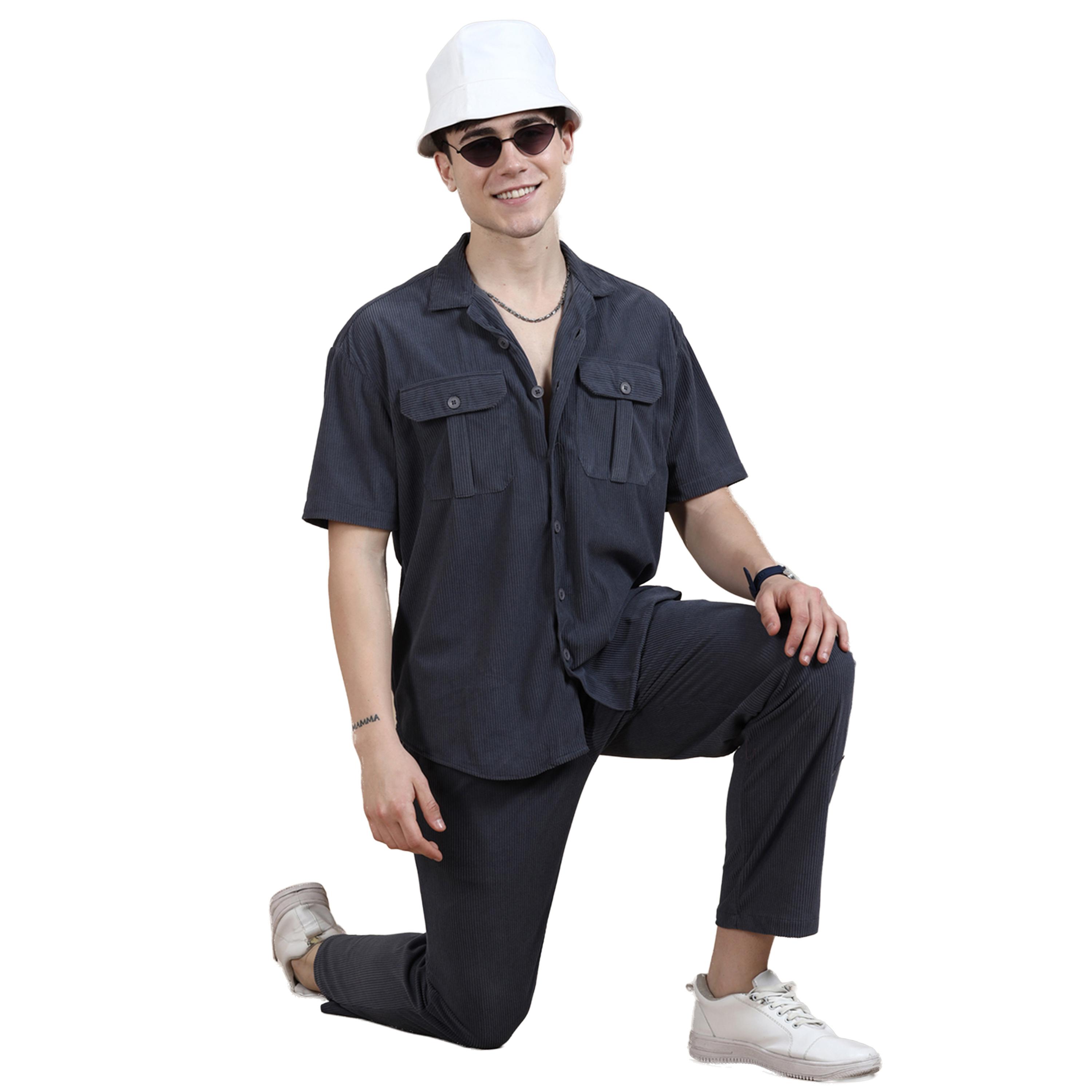 Bushirt X Styli Regular Fit Notch Label Shirt with Pants Co-Ords-men-clothing-coordsets-image-1