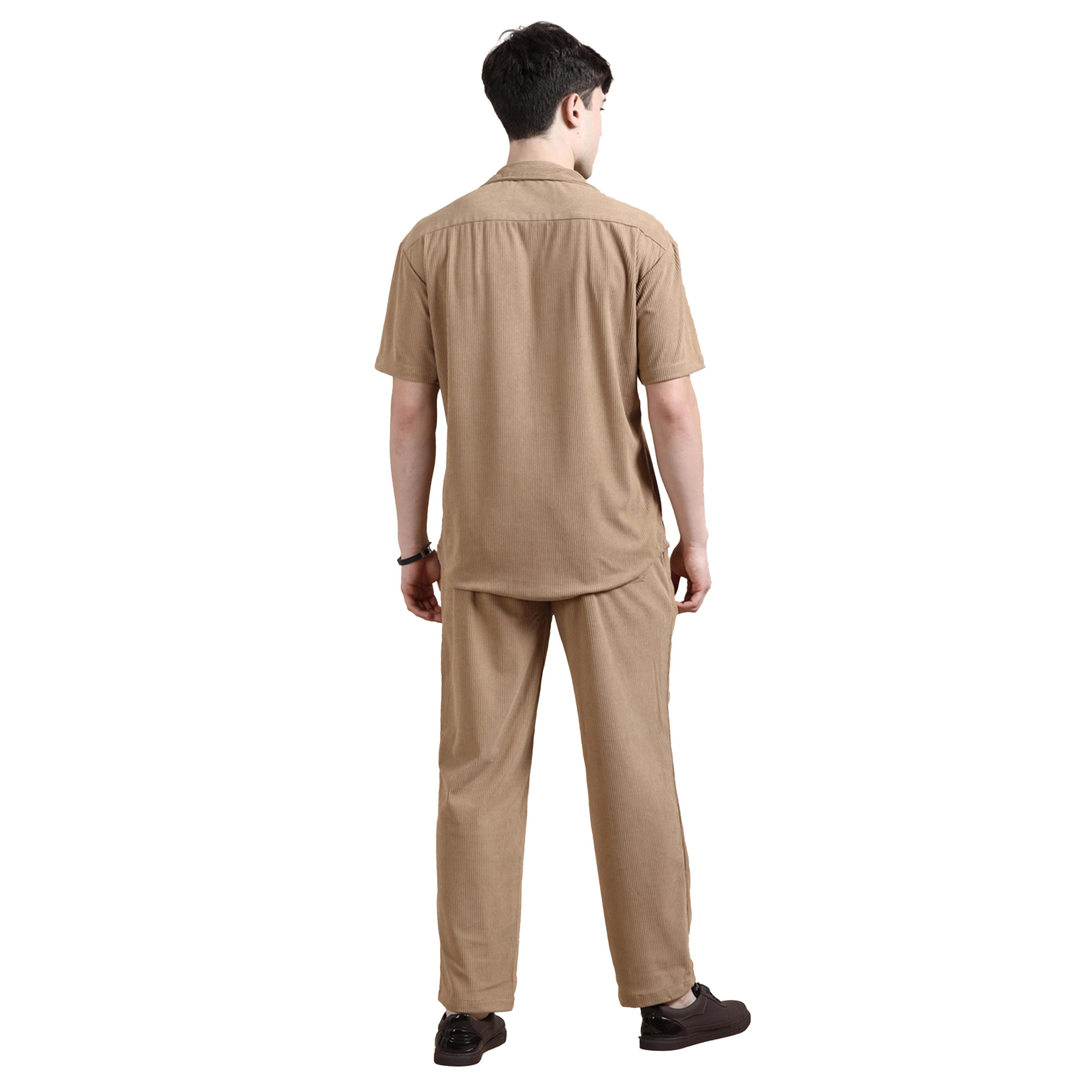 Bushirt X Styli Corduroy Pocket Detail Shirt and Pants Co-Ords-men-clothing-coordsets-image-3