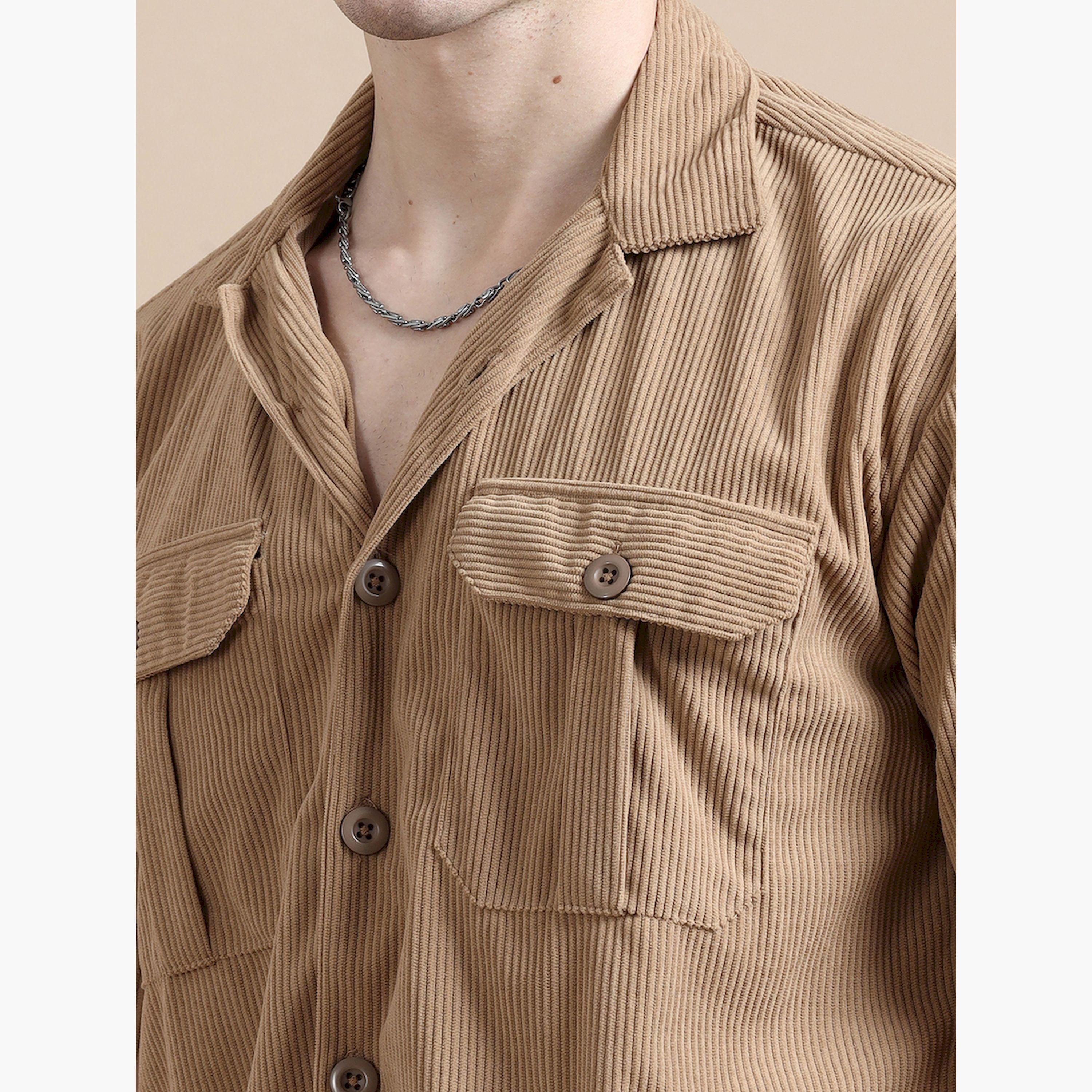 بوشيرت × ستايلي-  قميص وبنطال من قماش مخملي بتفاصيل جيوب-men-clothing-coordsets-image-4