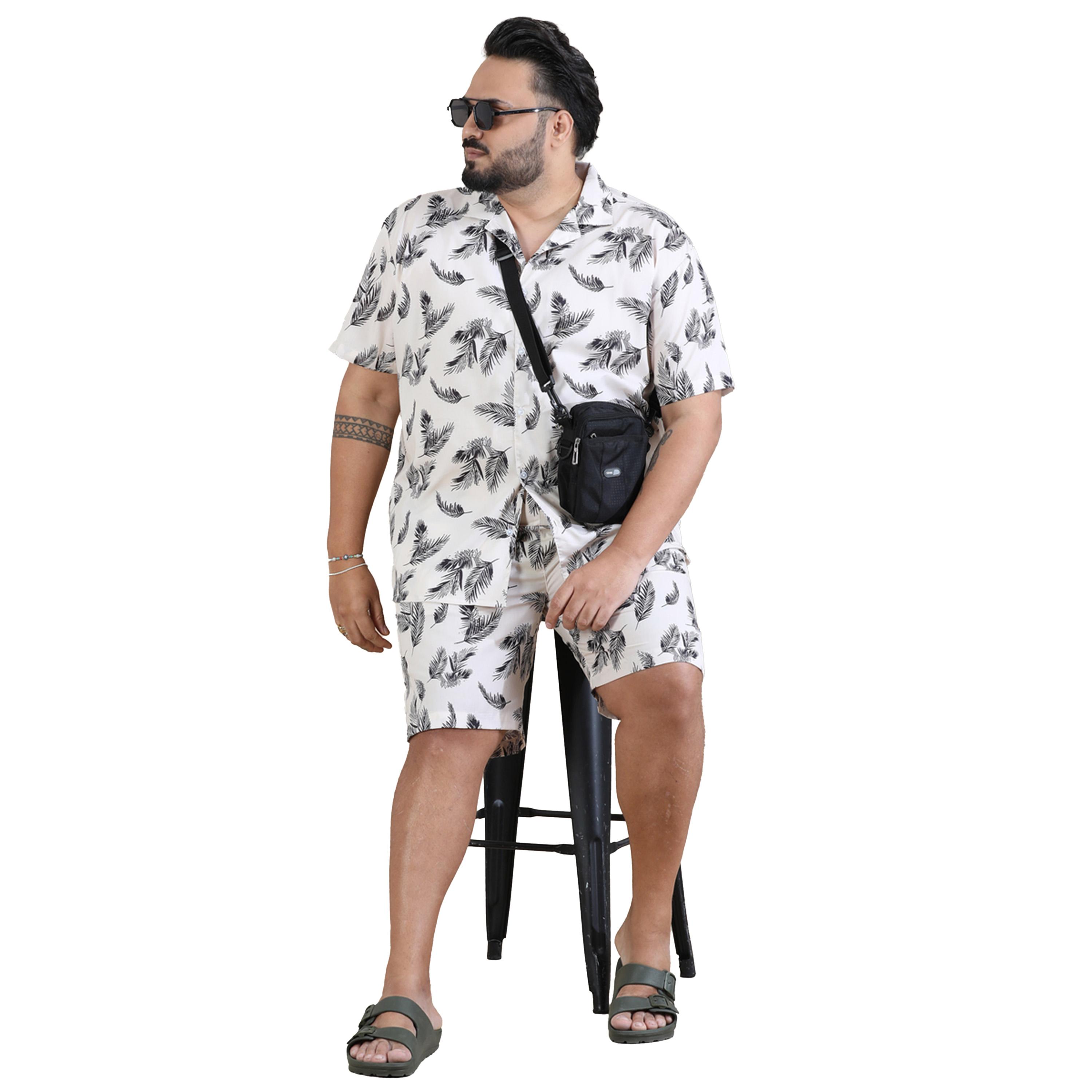 Bushirt X Styli Plus Size Printed Shirt and Shorts Co-Ords-men-clothing-coordsets-image-4