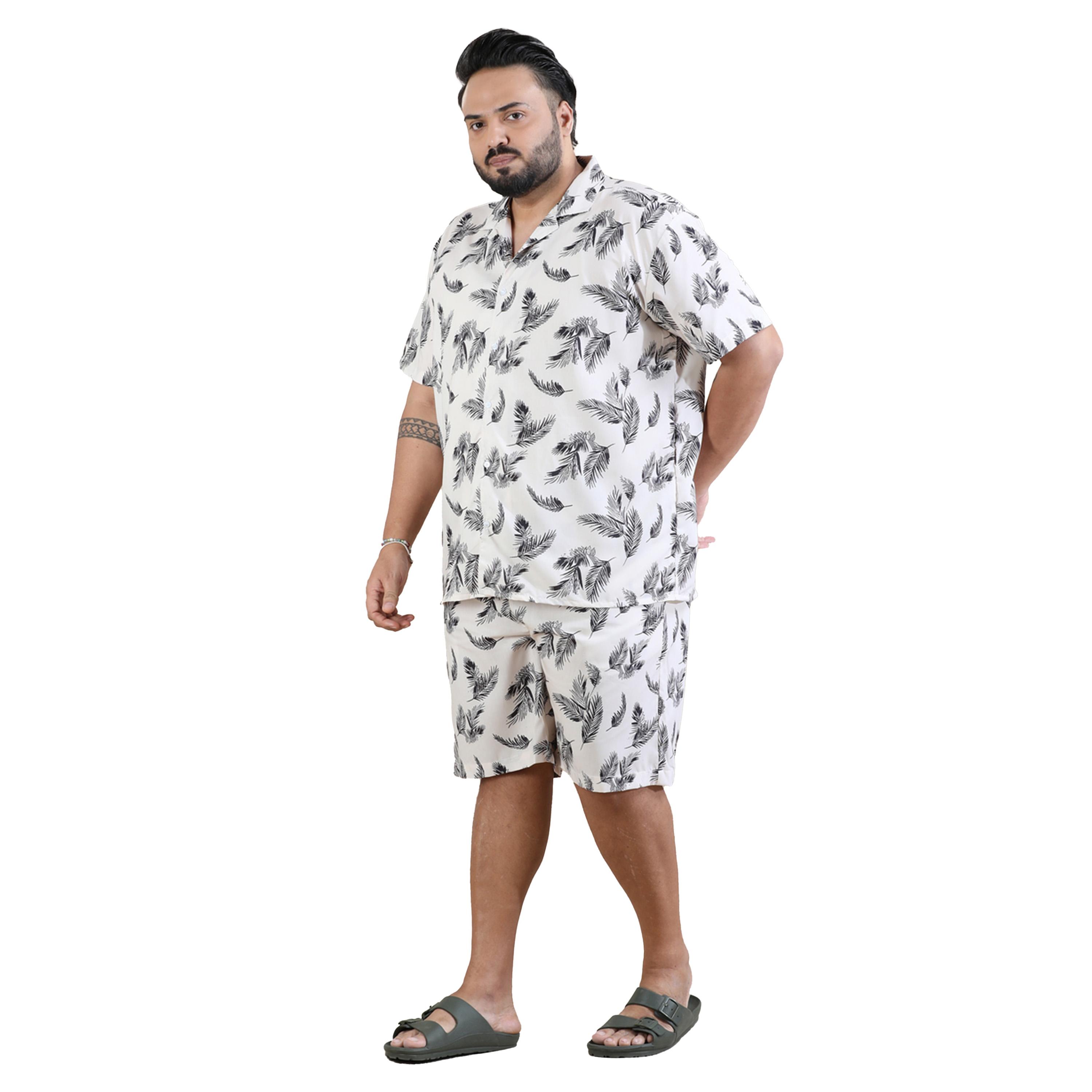 Bushirt X Styli Plus Size Printed Shirt and Shorts Co-Ords-men-clothing-coordsets-image-5