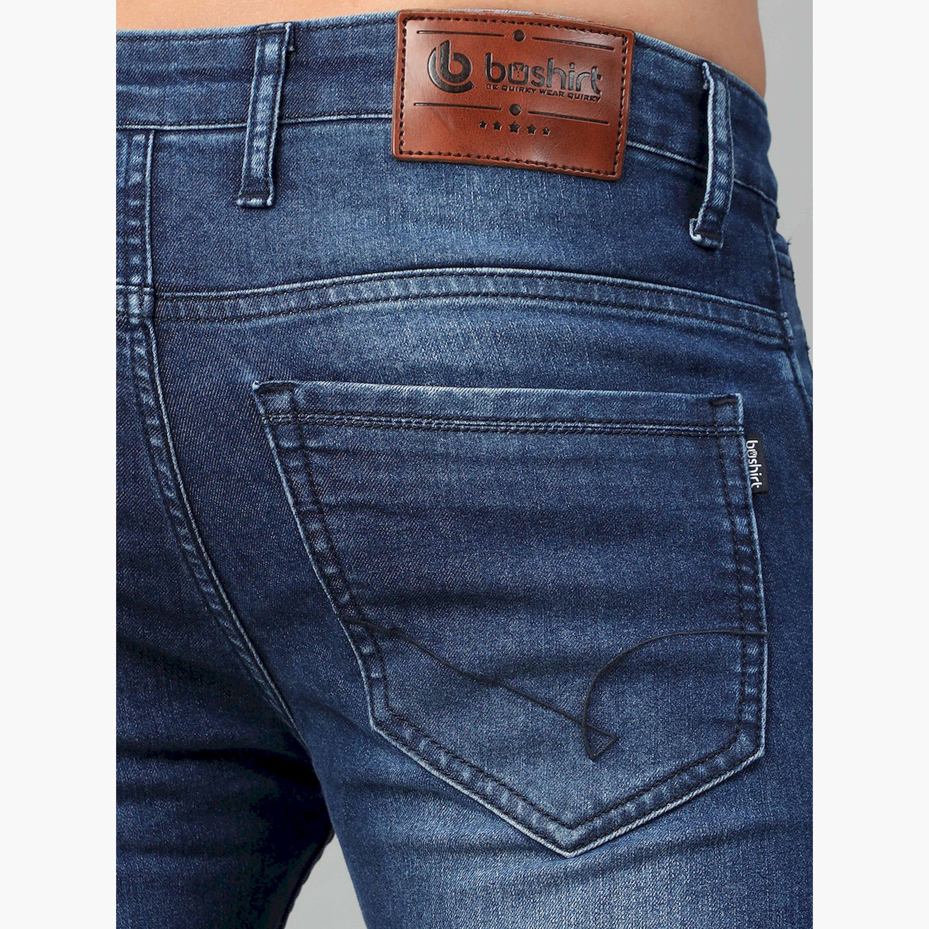 بوشيرت × ستايلي-  بنطال جينز باهت قصّة عادية متوسط ​​الارتفاع-men-clothing-bottoms-jeans-image-5