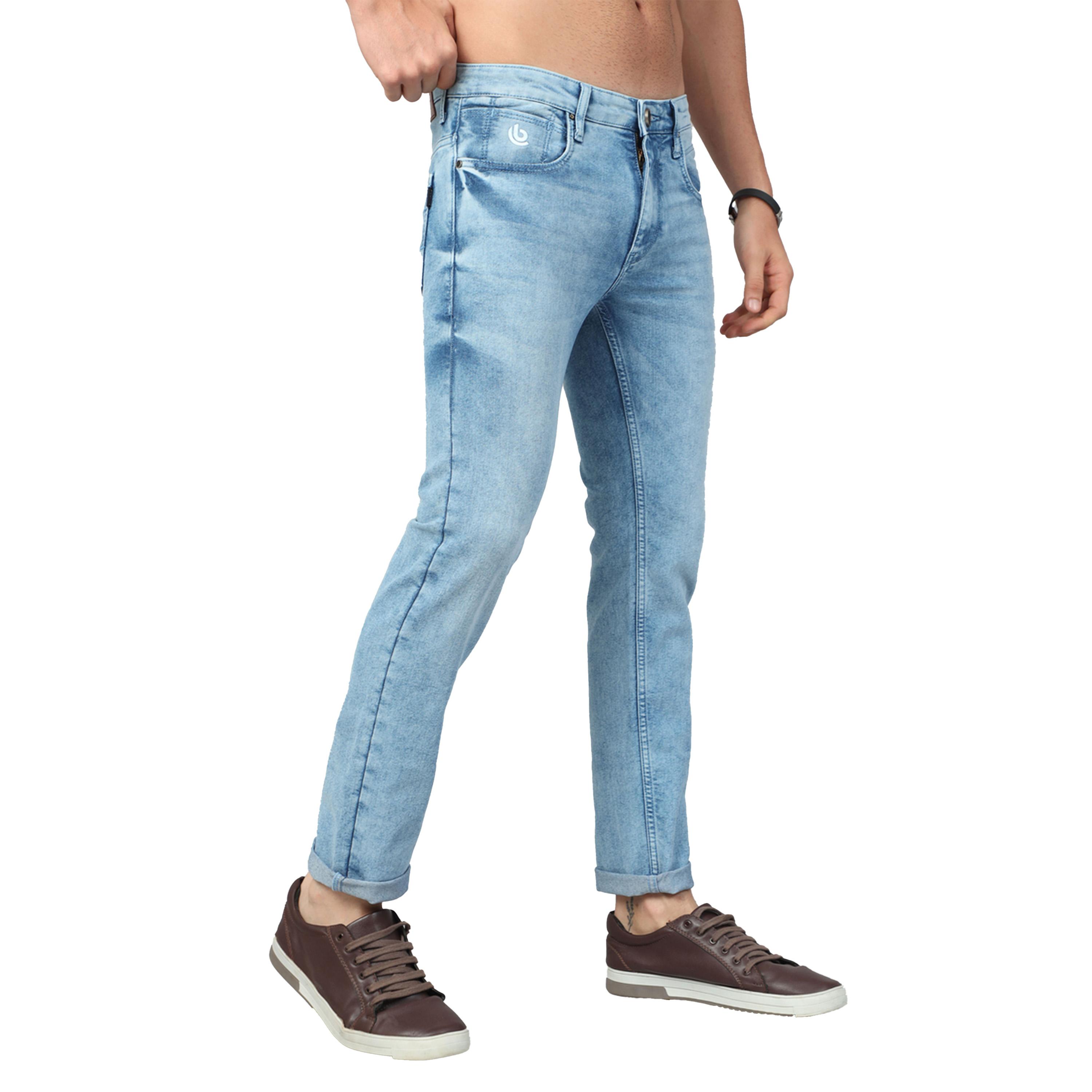 بوشيرت × ستايلي-  بنطال جينز باهت قصّة عادية متوسط ​​الارتفاع-men-clothing-bottoms-jeans-image-4