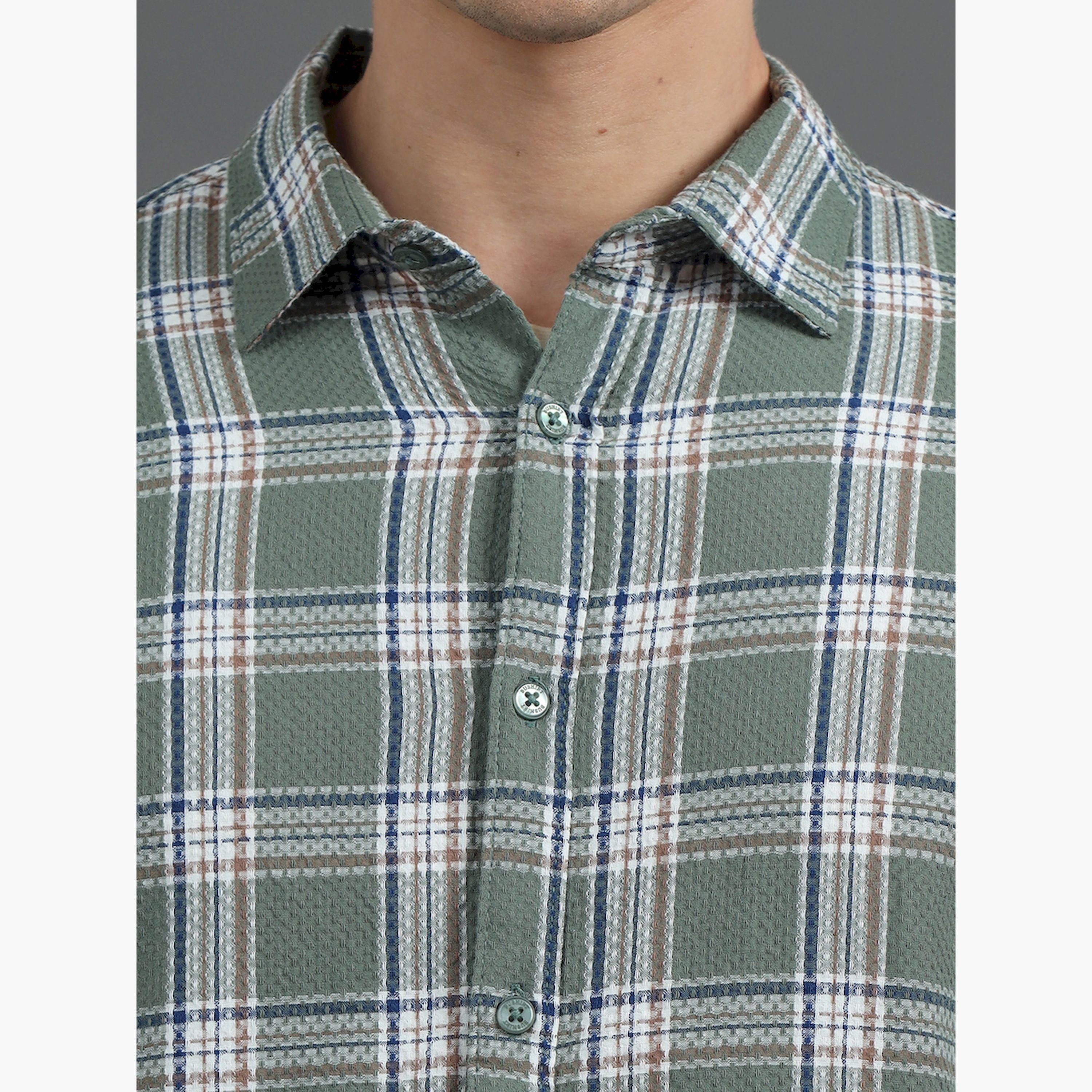 Bushirt X Styli Checked Spread Collar Regular Fit Shirt-men-clothing-shirts-image-5