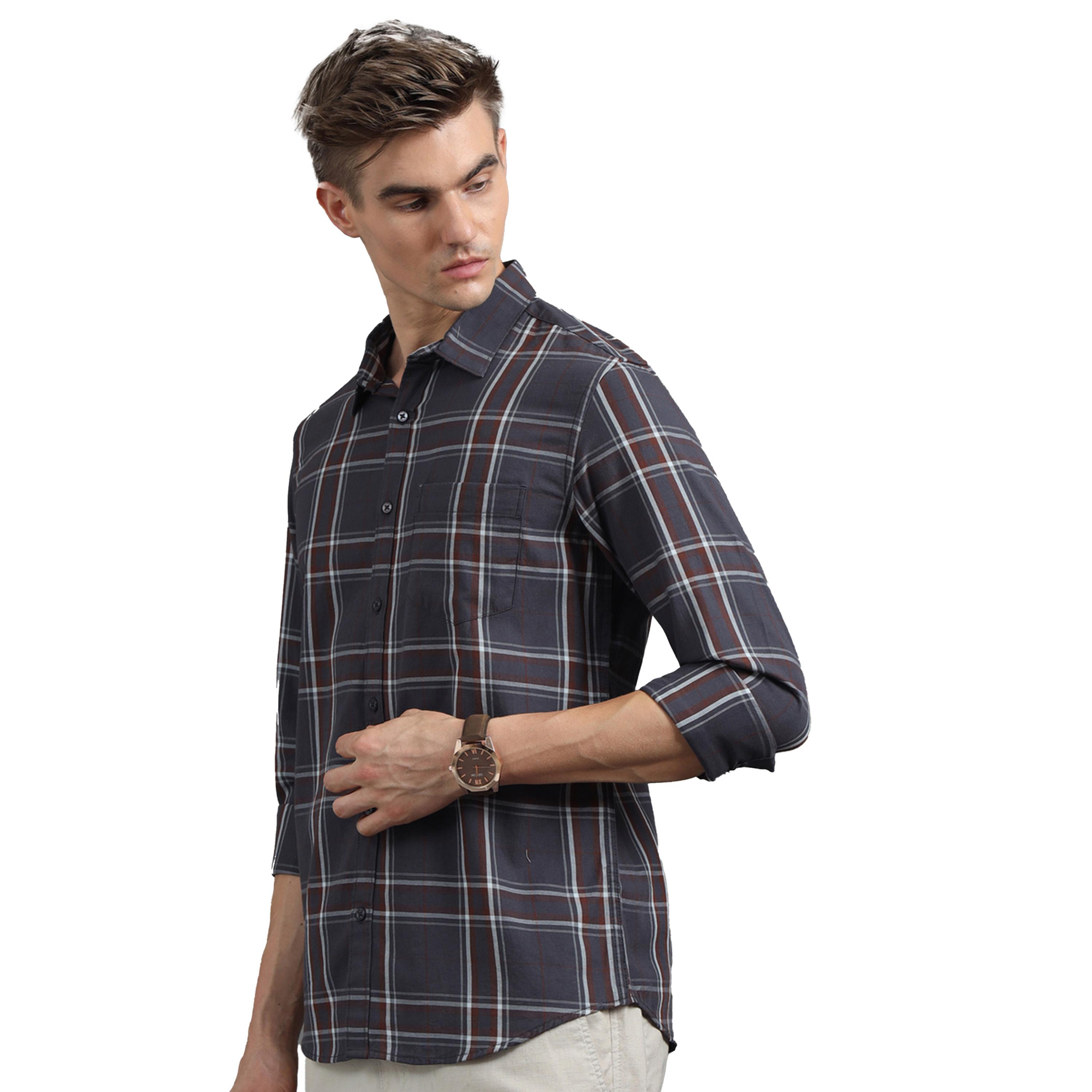 Bushirt X Styli Checked Spread Collar Regular Fit Shirt-men-clothing-shirts-image-4