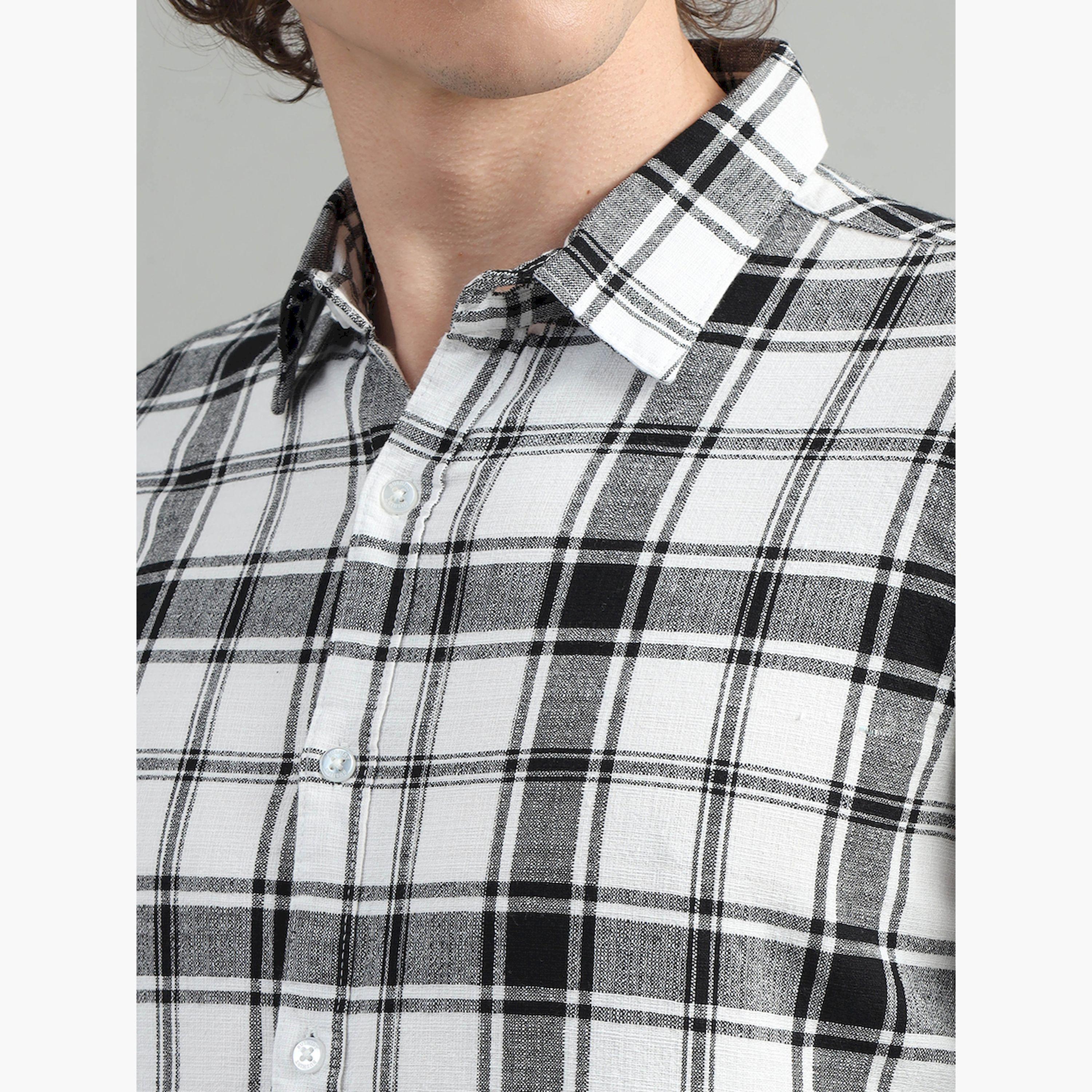 Bushirt X Styli Checked Spread Collar Regular Fit Shirt-men-clothing-shirts-image-5